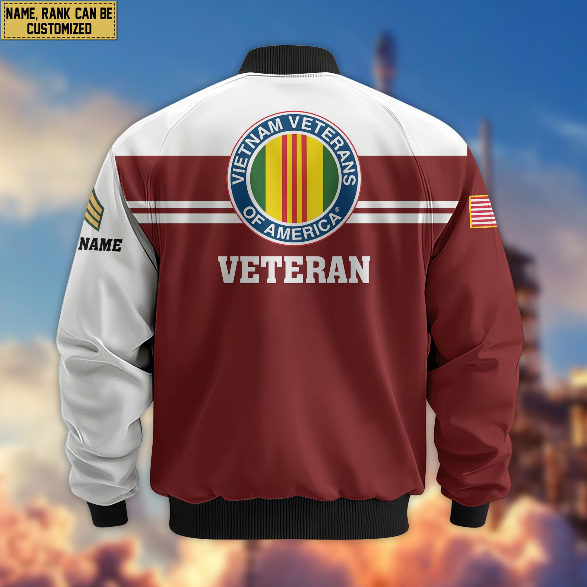 Premium Custom Vietnam Veteran Bomber Jacket VPVC802706, Gifts For Vietnam Veteran, Gifts On Father's Day, Veterans Day.