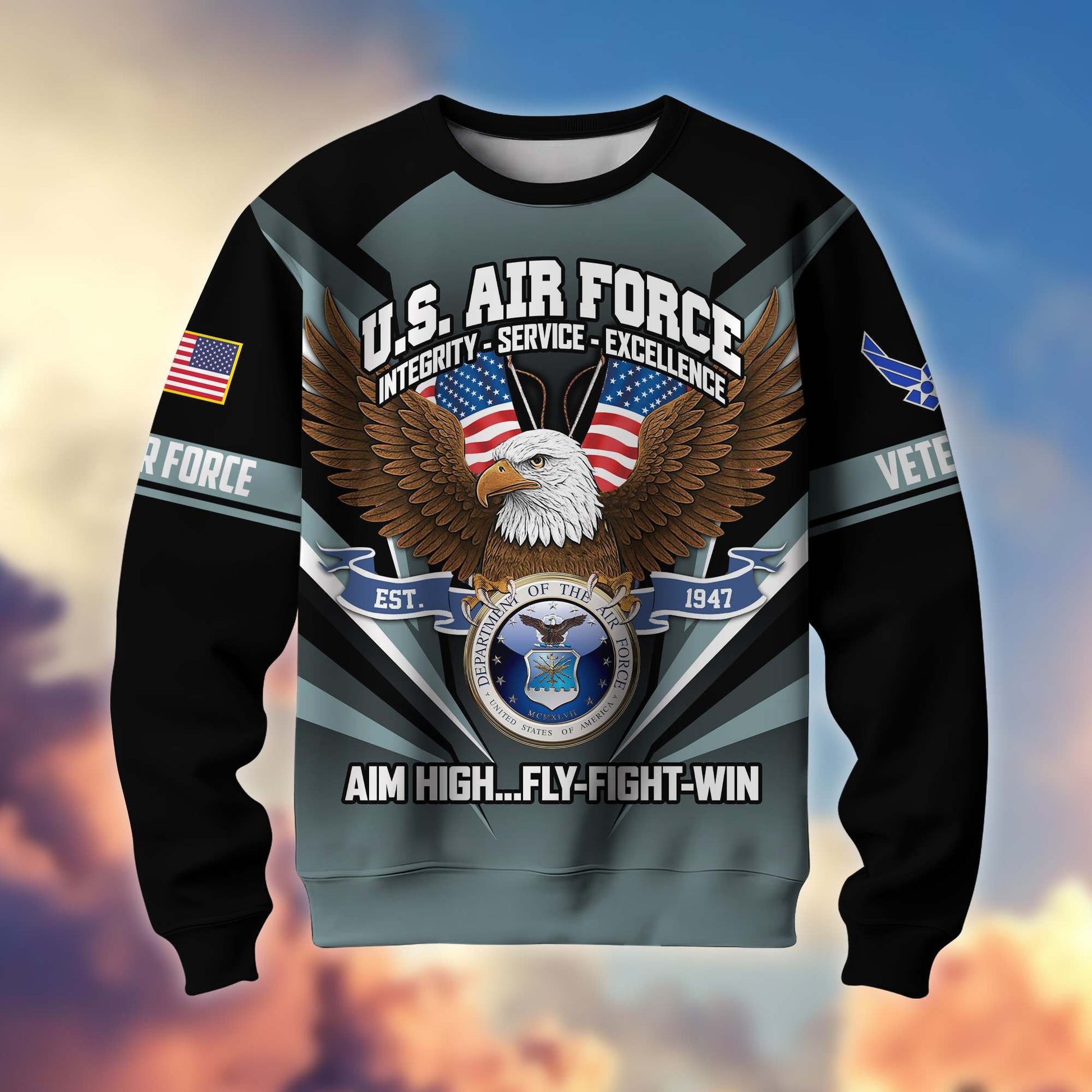 Premium US Veterans Sweatshirt ATTN140822, Gifts For US Veterans, Gifts On Father's Day, Veterans Day.