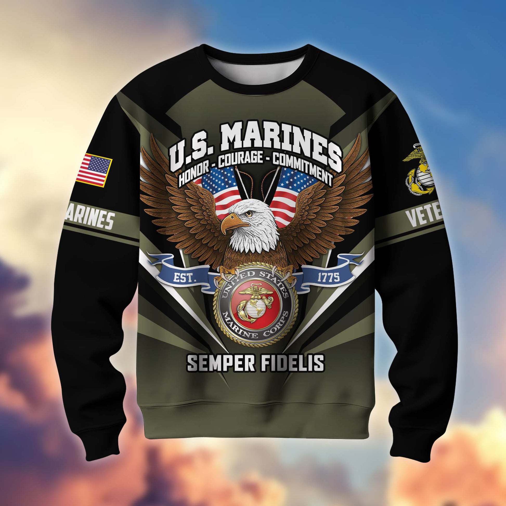 Premium US Veterans Sweatshirt ATTN140822, Gifts For US Veterans, Gifts On Father's Day, Veterans Day.