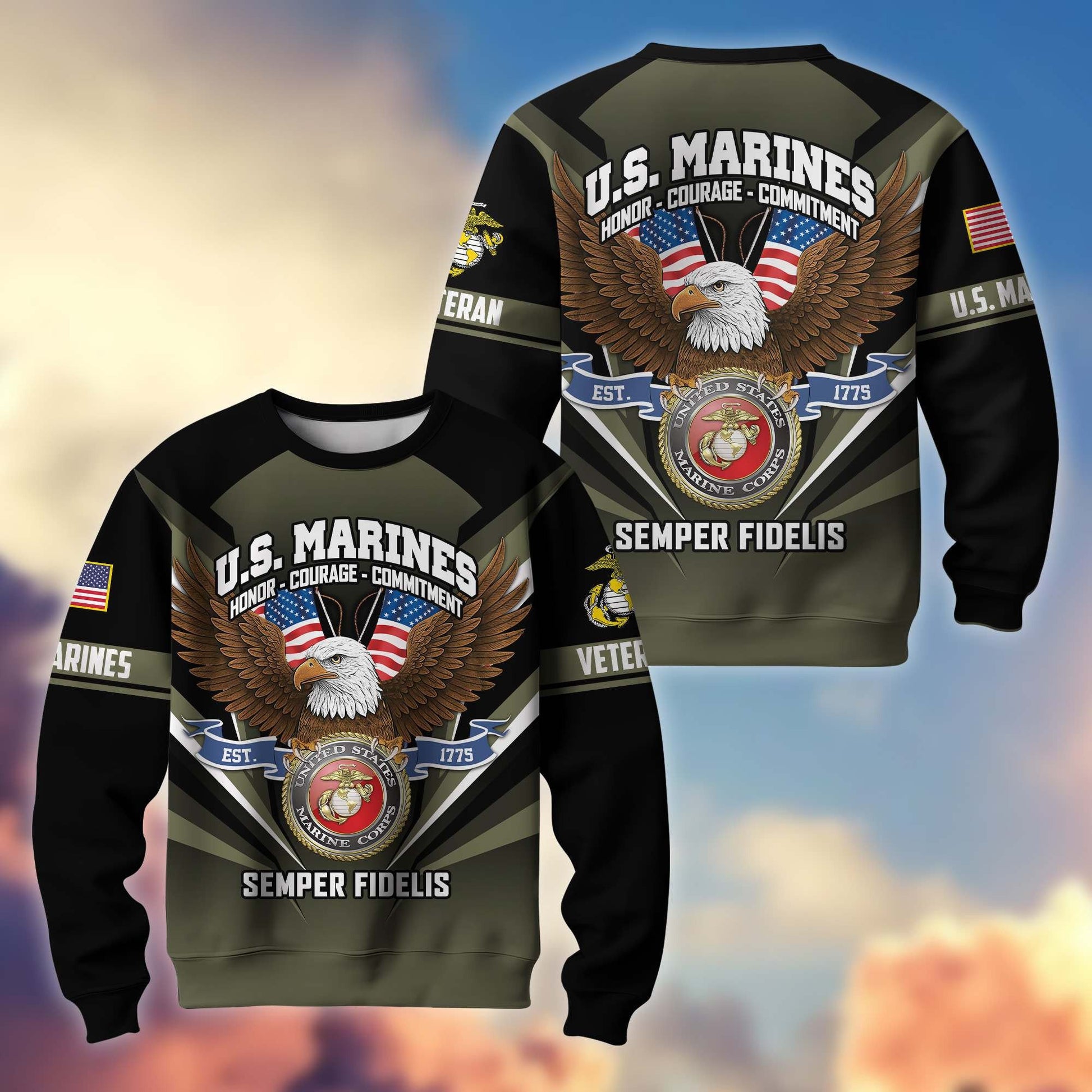 Premium US Veterans Sweatshirt ATTN140822, Gifts For US Veterans, Gifts On Father's Day, Veterans Day.