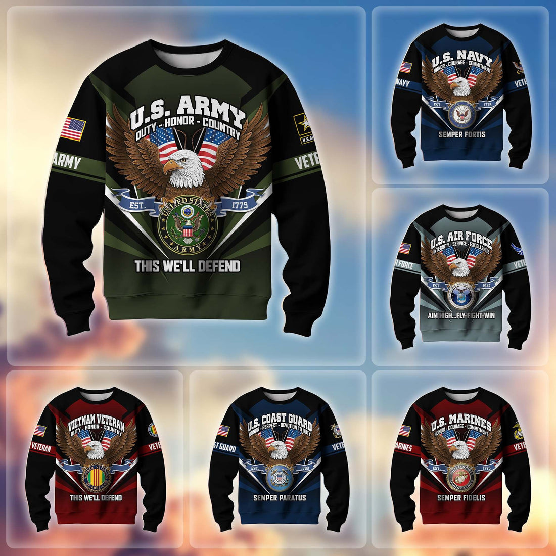 Premium US Veterans Sweatshirt ATTN140822, Gifts For US Veterans, Gifts On Father's Day, Veterans Day.