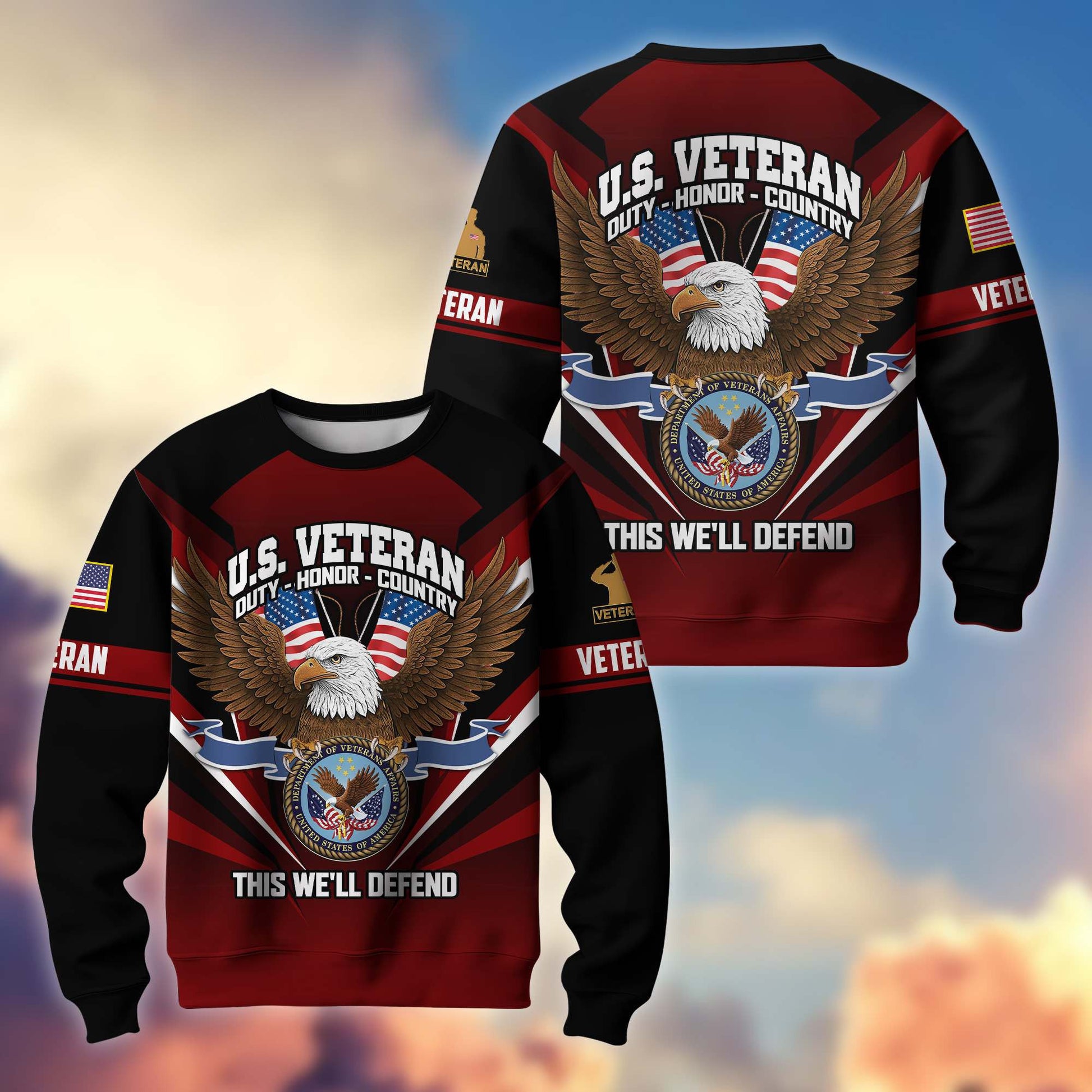 Premium US Veterans Sweatshirt ATTN140822, Gifts For US Veterans, Gifts On Father's Day, Veterans Day.