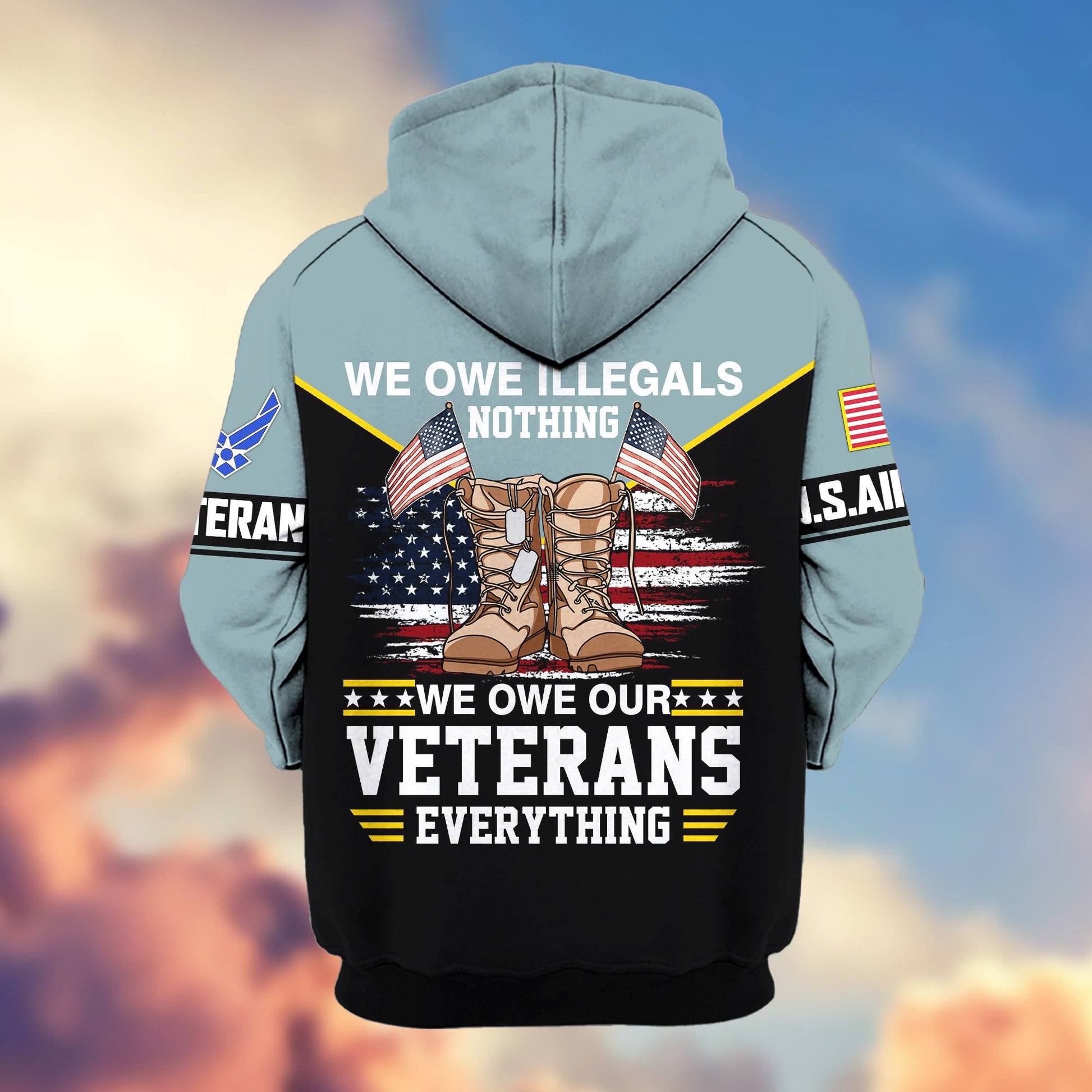 Premium US Veterans Zip Hoodie ATTN060821, Gifts For US Veterans, Gifts On Father's Day, Veterans Day.
