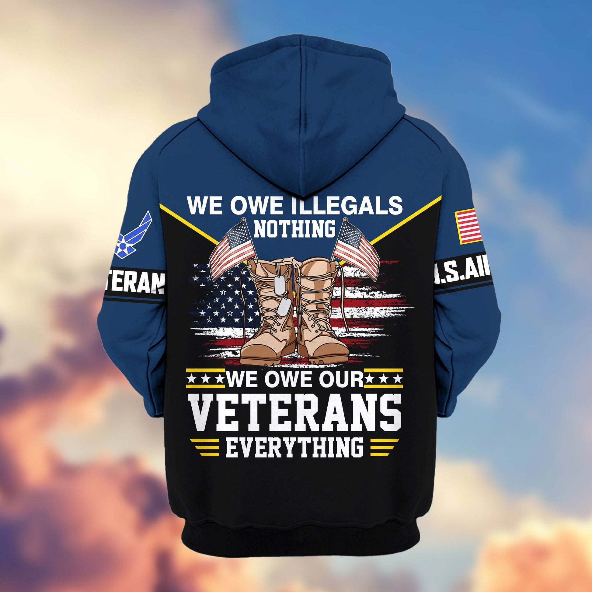 Premium US Veterans Zip Hoodie ATTN060821, Gifts For US Veterans, Gifts On Father's Day, Veterans Day.