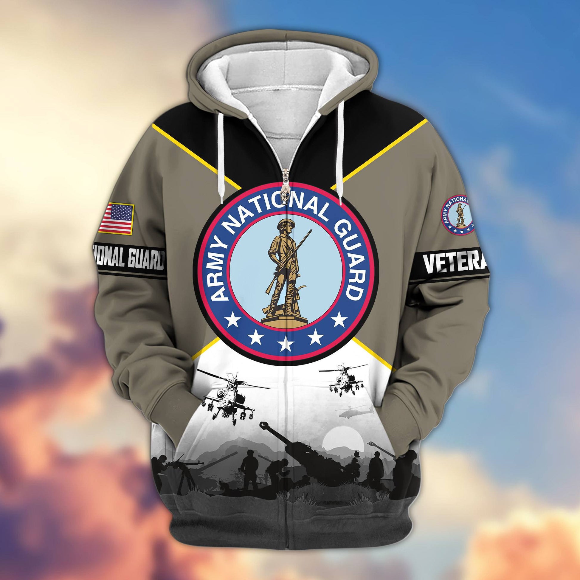 Premium US Veterans Zip Hoodie ATTN060821, Gifts For US Veterans, Gifts On Father's Day, Veterans Day.