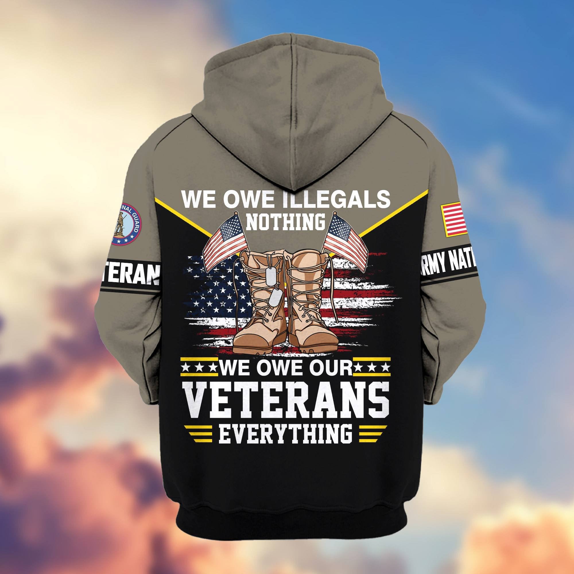 Premium US Veterans Zip Hoodie ATTN060821, Gifts For US Veterans, Gifts On Father's Day, Veterans Day.