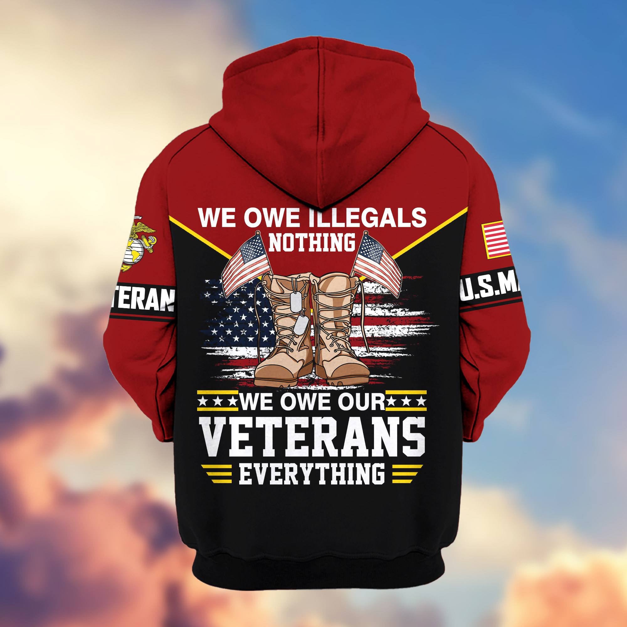 Premium US Veterans Zip Hoodie ATTN060821, Gifts For US Veterans, Gifts On Father's Day, Veterans Day.