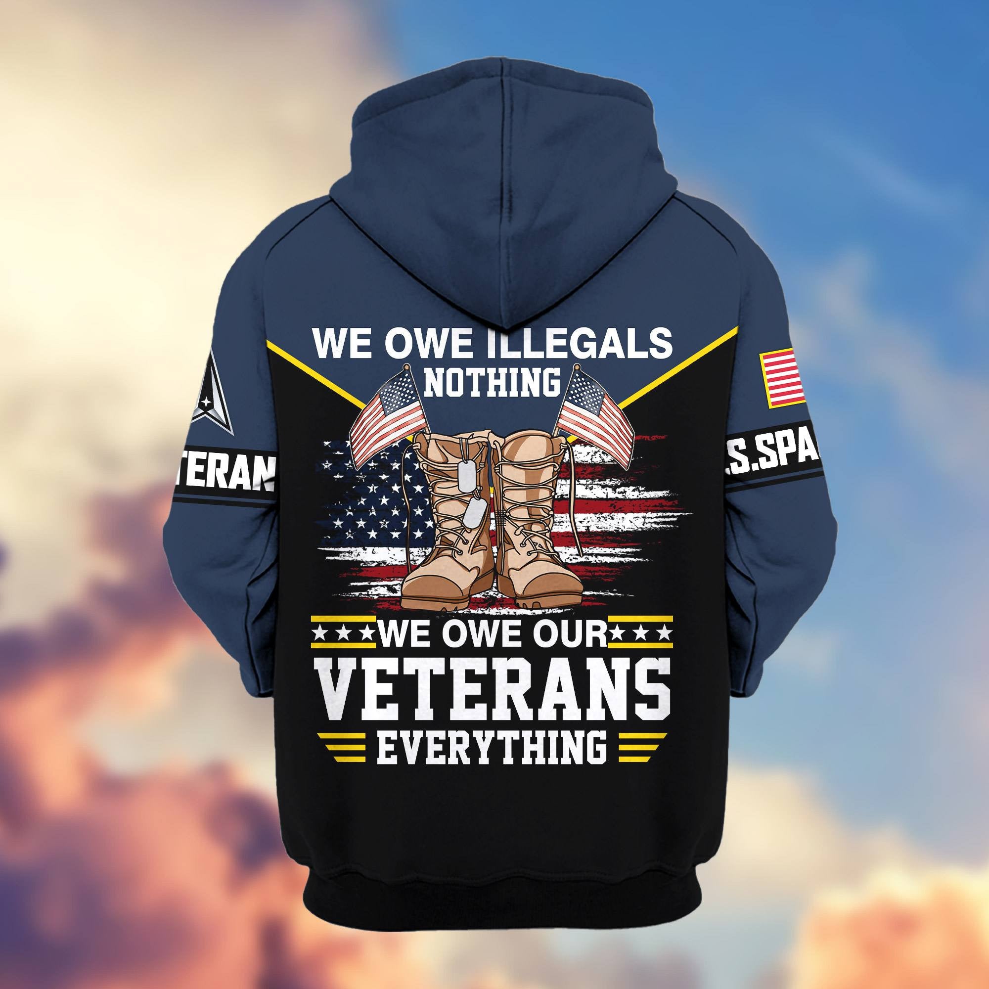 Premium US Veterans Zip Hoodie ATTN060821, Gifts For US Veterans, Gifts On Father's Day, Veterans Day.