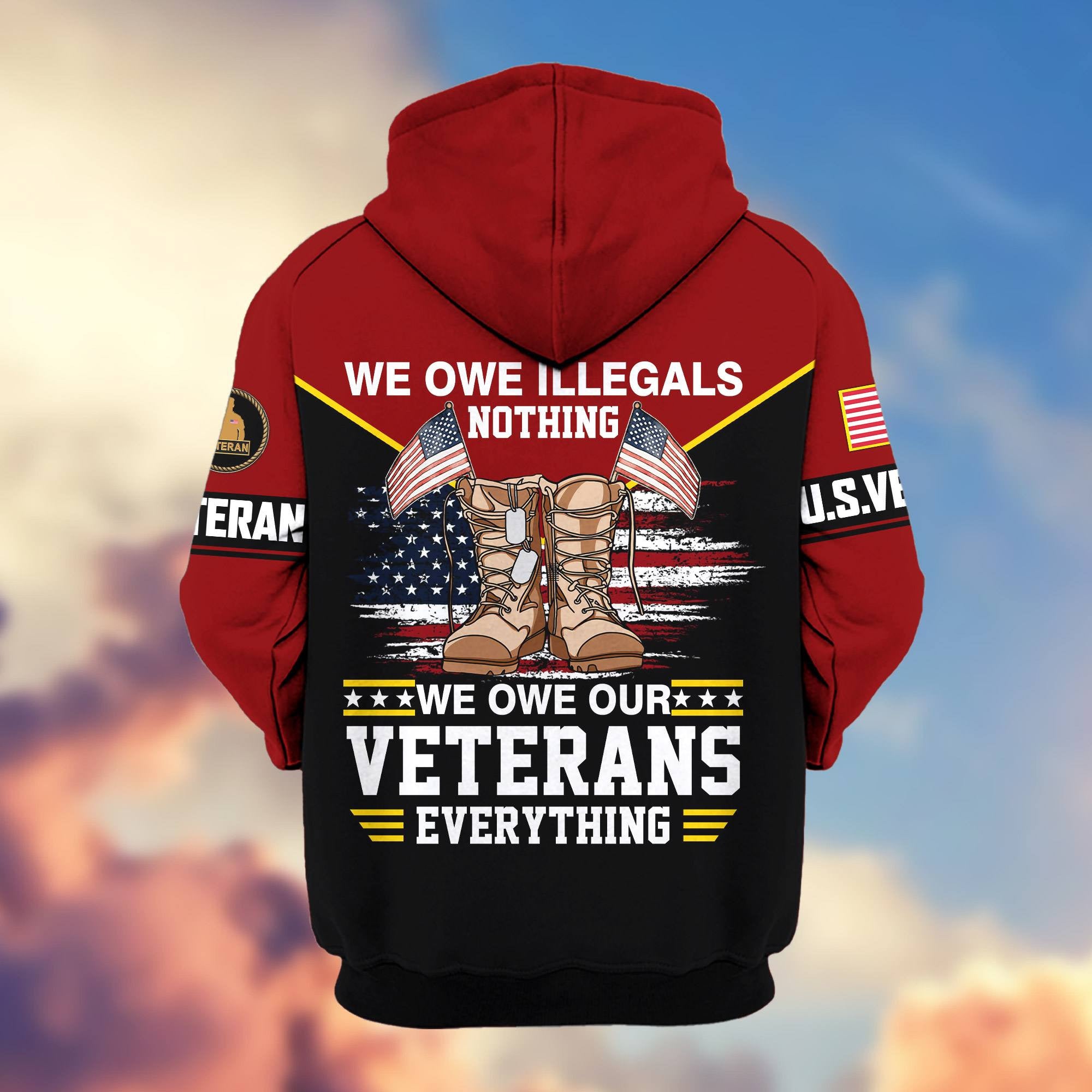 Premium US Veterans Zip Hoodie ATTN060821, Gifts For US Veterans, Gifts On Father's Day, Veterans Day.