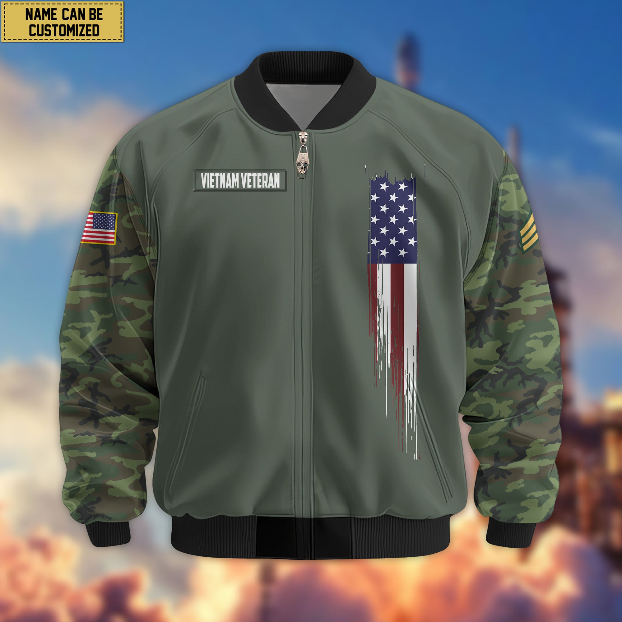 Premium Custom Vietnam Veteran Bomber Jacket VPVC802606, Gifts For Vietnam Veteran, Gifts On Father's Day, Veterans Day.