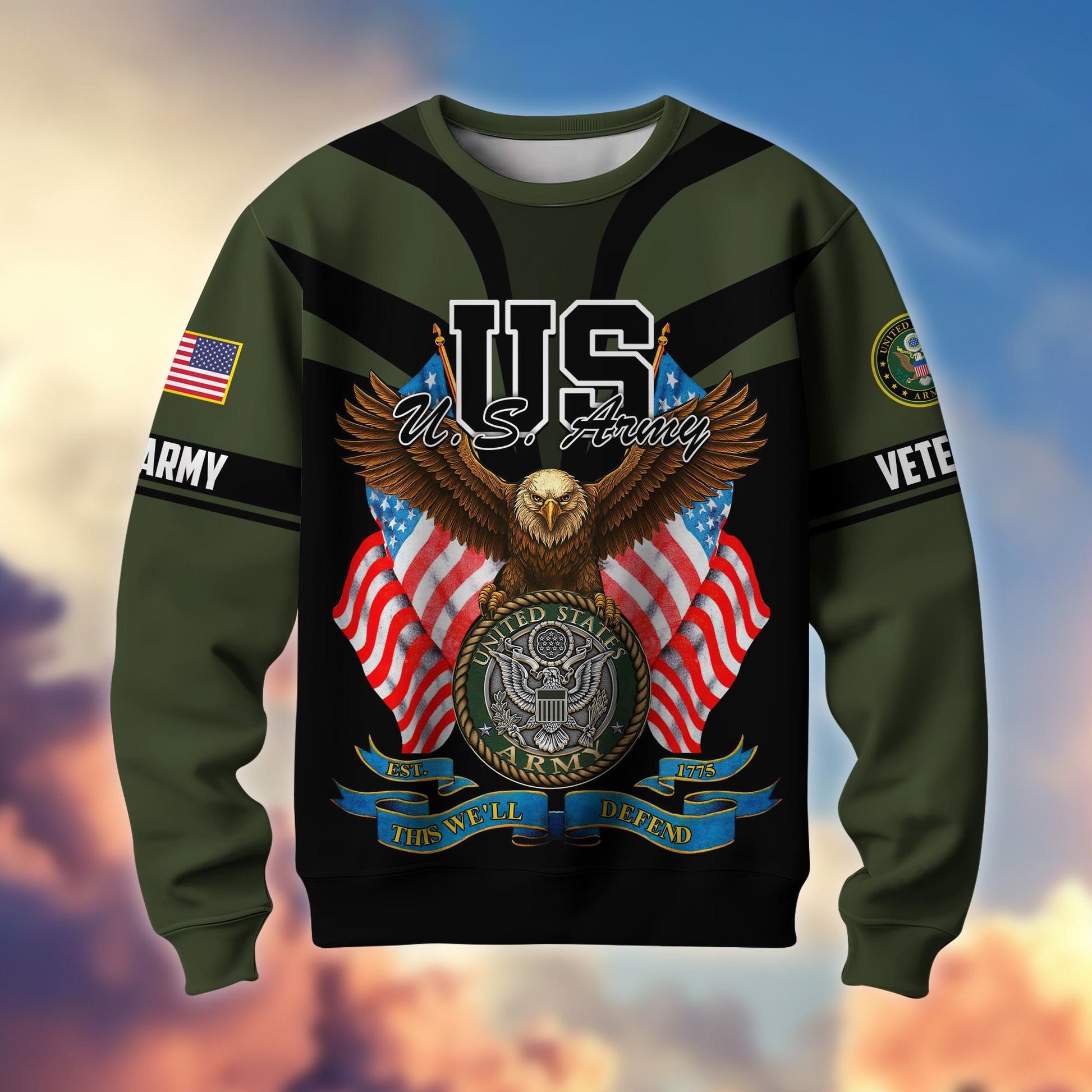Premium US Veterans Sweatshirt ATTN140821, Gifts For US Veterans, Gifts On Father's Day, Veterans Day.