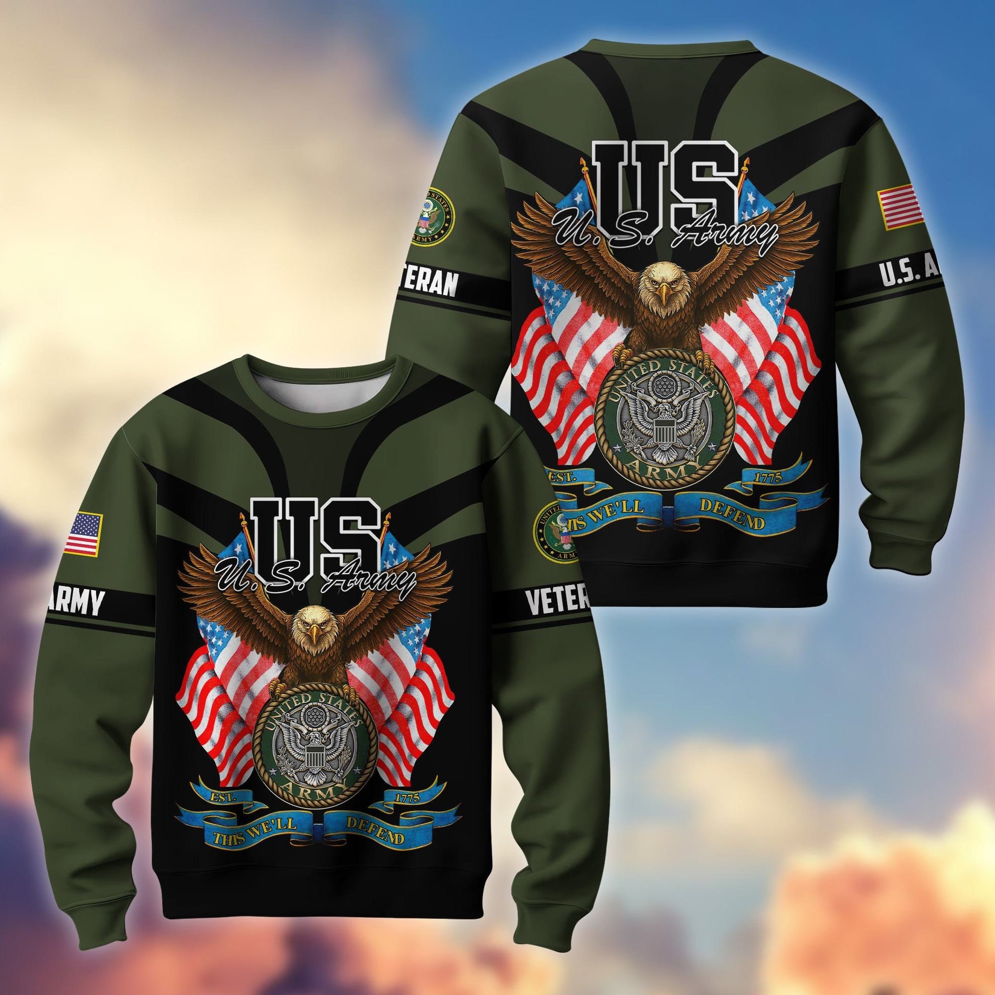 Premium US Veterans Sweatshirt ATTN140821, Gifts For US Veterans, Gifts On Father's Day, Veterans Day.