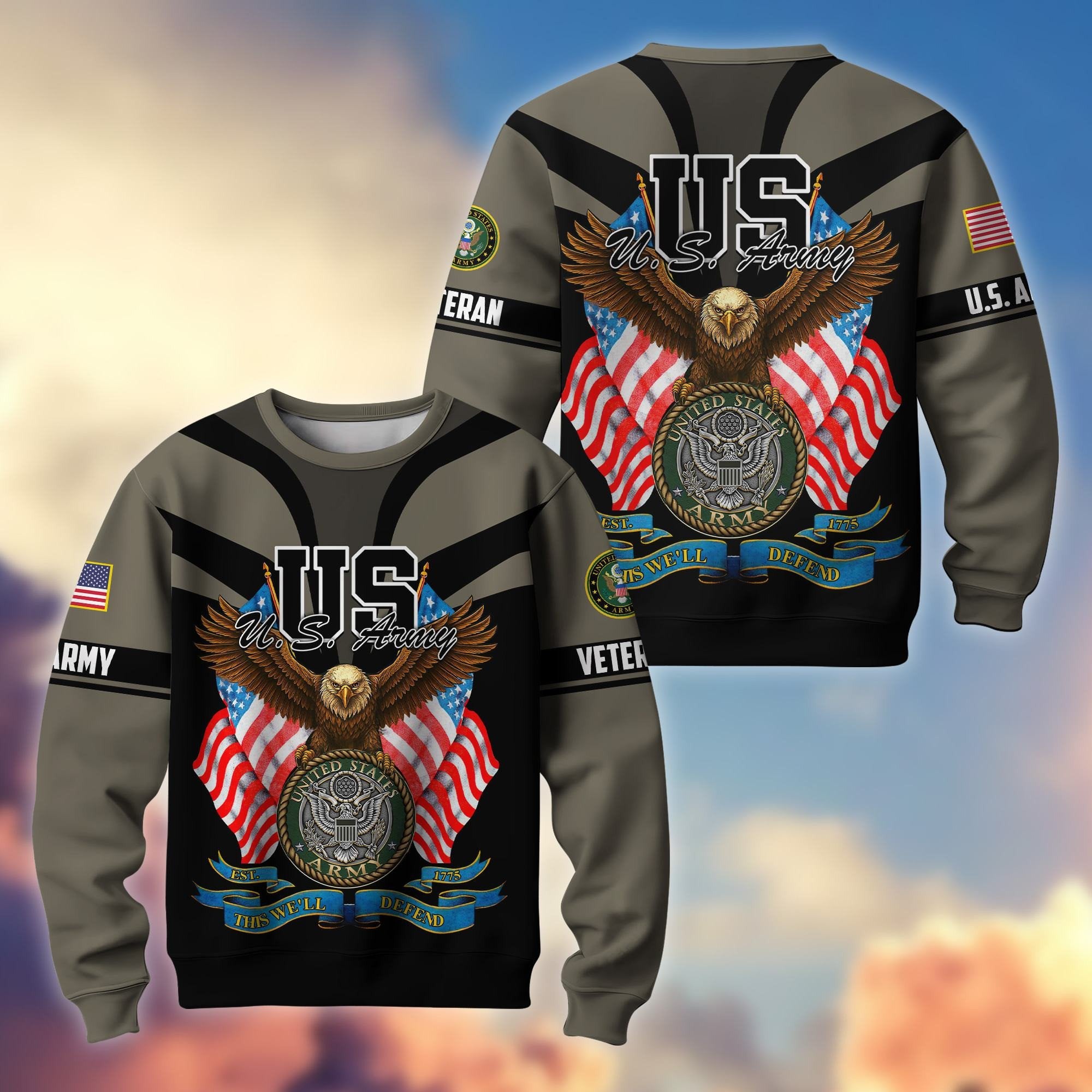 Premium US Veterans Sweatshirt ATTN140821, Gifts For US Veterans, Gifts On Father's Day, Veterans Day.