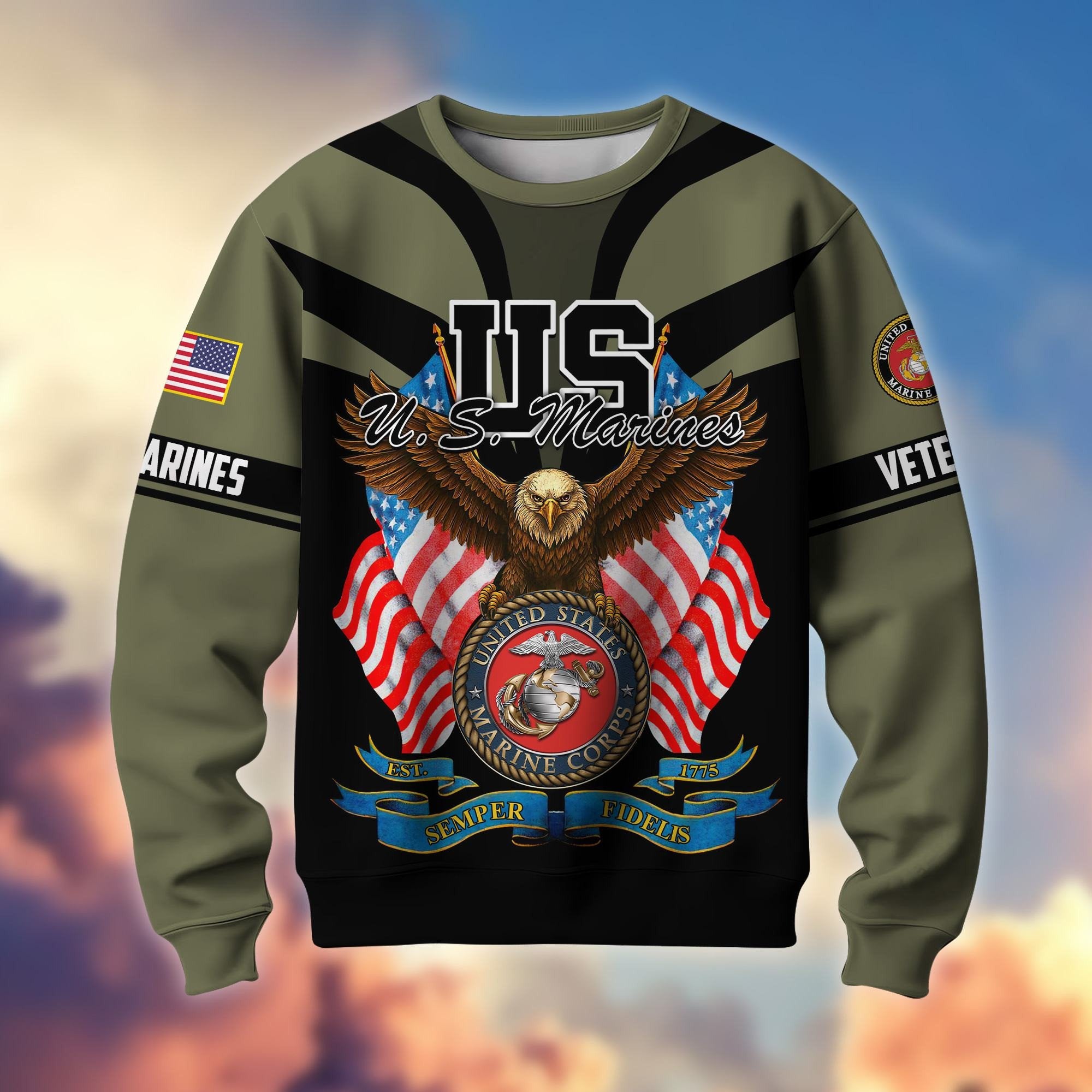 Premium US Veterans Sweatshirt ATTN140821, Gifts For US Veterans, Gifts On Father's Day, Veterans Day.