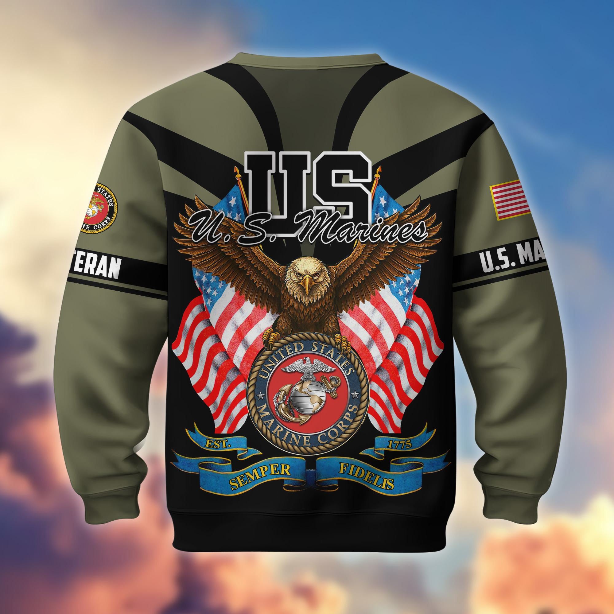 Premium US Veterans Sweatshirt ATTN140821, Gifts For US Veterans, Gifts On Father's Day, Veterans Day.
