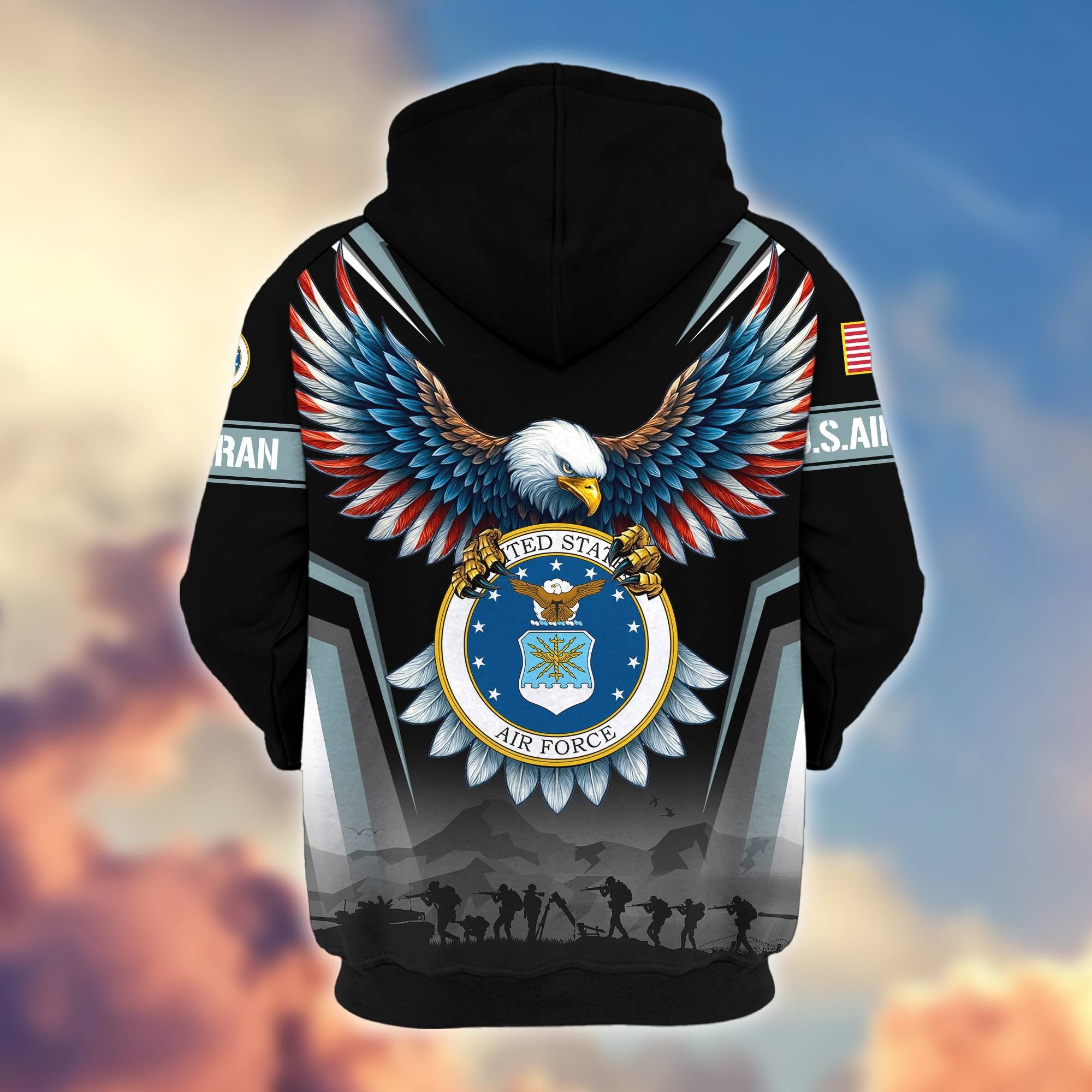 Premium US Veterans Zip Hoodie BPHN110812, Gifts For US Veterans, Gifts On Father's Day, Veterans Day.