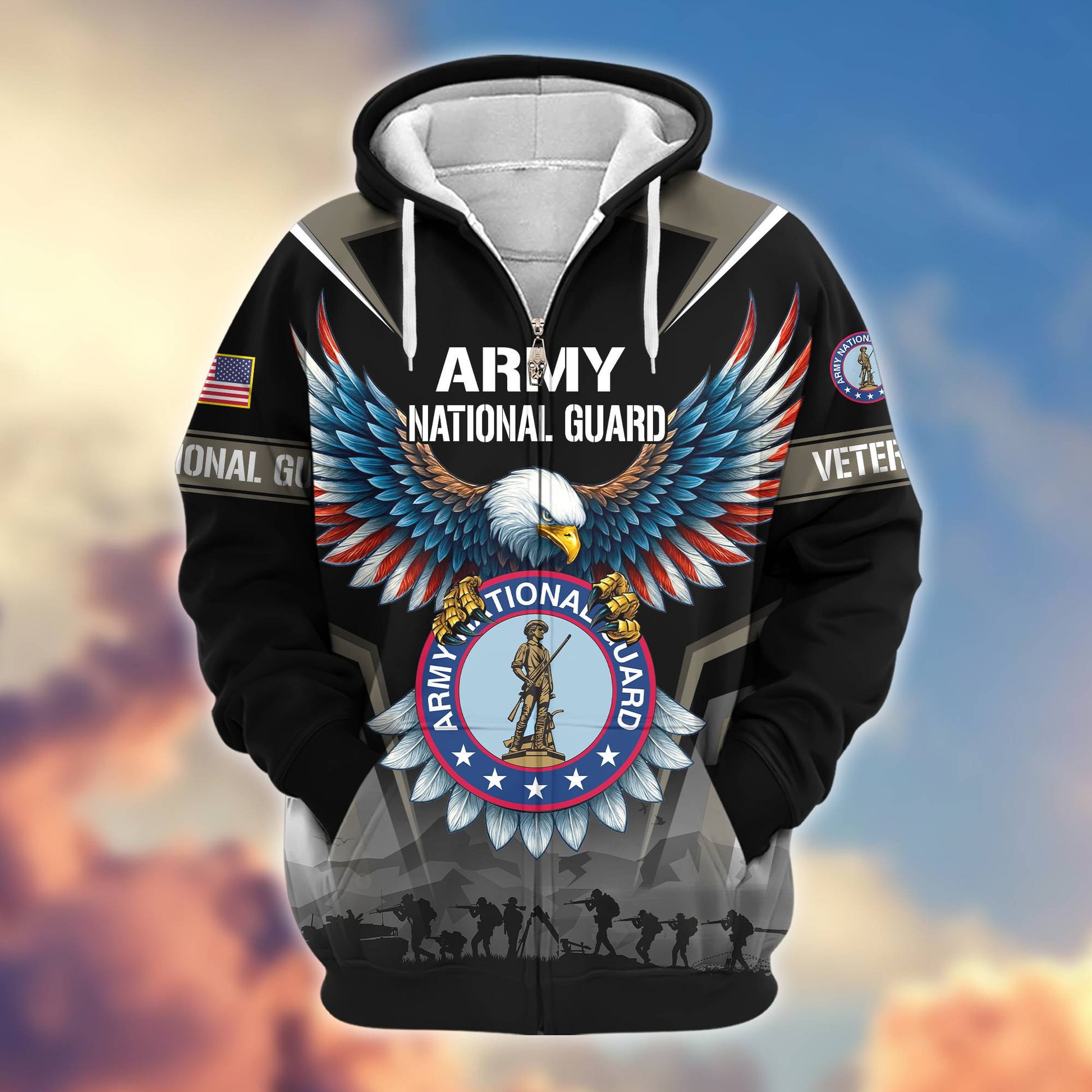 Premium US Veterans Zip Hoodie BPHN110812, Gifts For US Veterans, Gifts On Father's Day, Veterans Day.