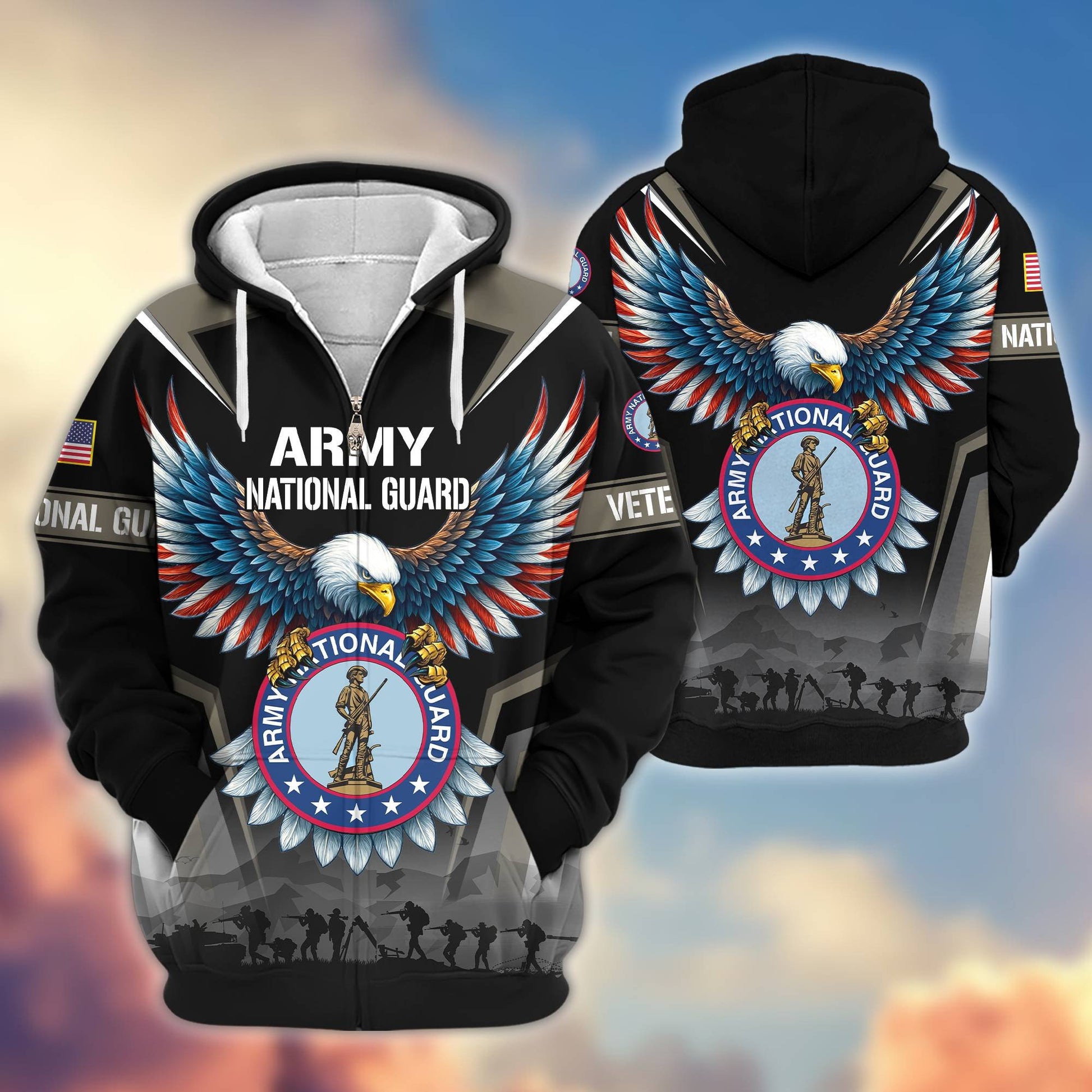 Premium US Veterans Zip Hoodie BPHN110812, Gifts For US Veterans, Gifts On Father's Day, Veterans Day.
