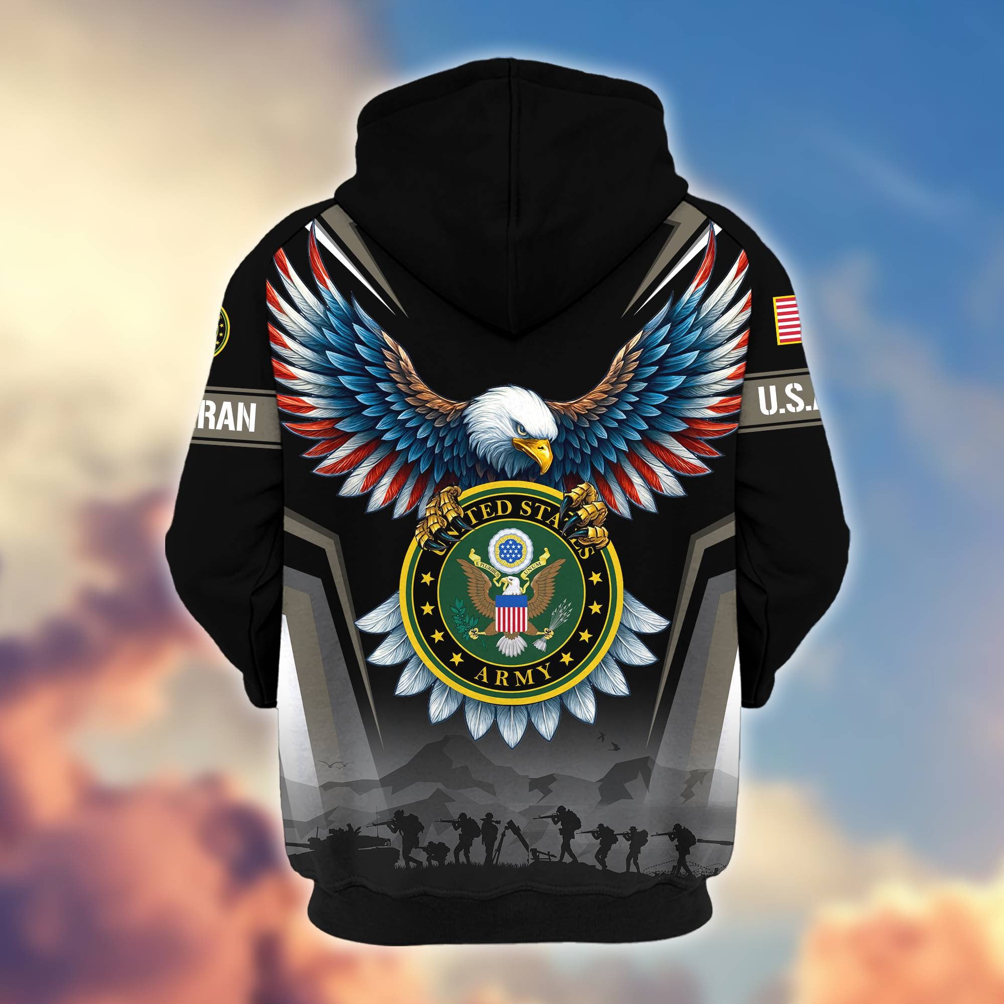 Premium US Veterans Zip Hoodie BPHN110812, Gifts For US Veterans, Gifts On Father's Day, Veterans Day.