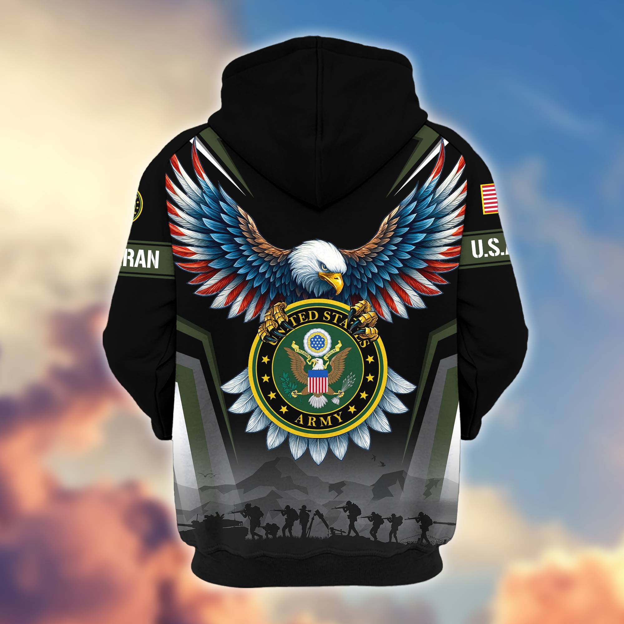 Premium US Veterans Zip Hoodie BPHN110812, Gifts For US Veterans, Gifts On Father's Day, Veterans Day.