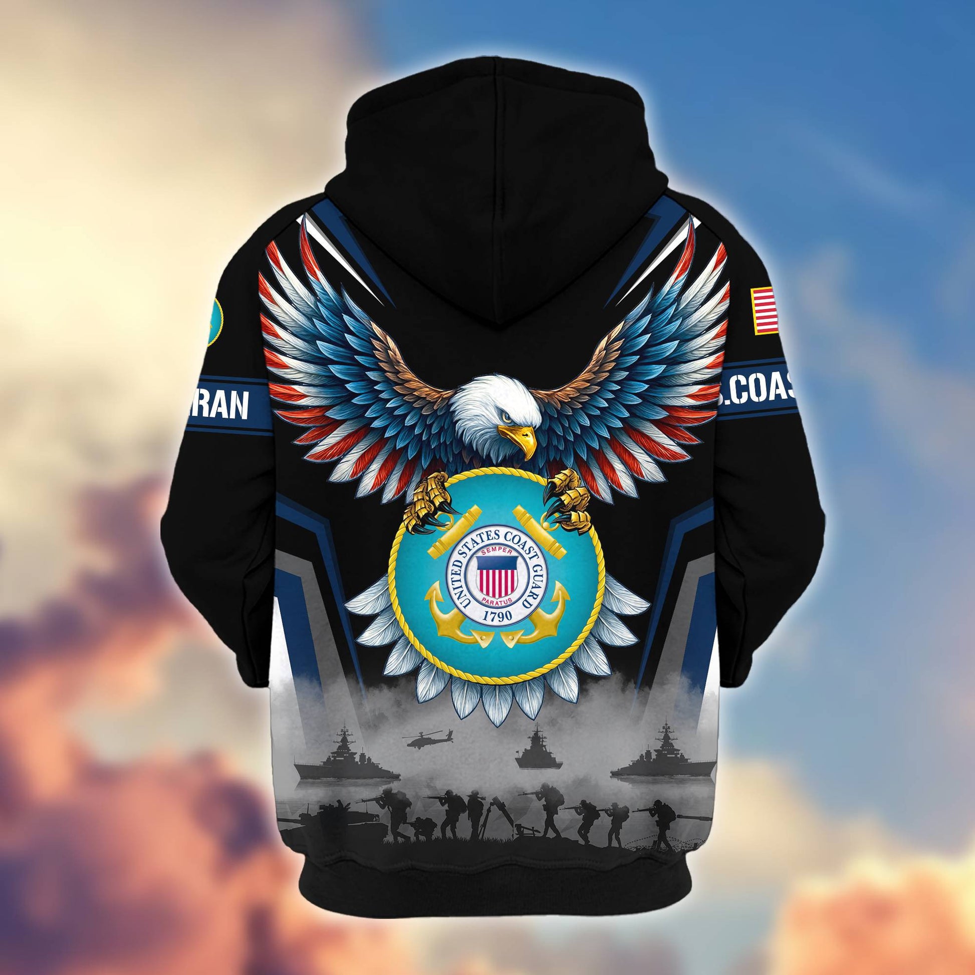 Premium US Veterans Zip Hoodie BPHN110812, Gifts For US Veterans, Gifts On Father's Day, Veterans Day.