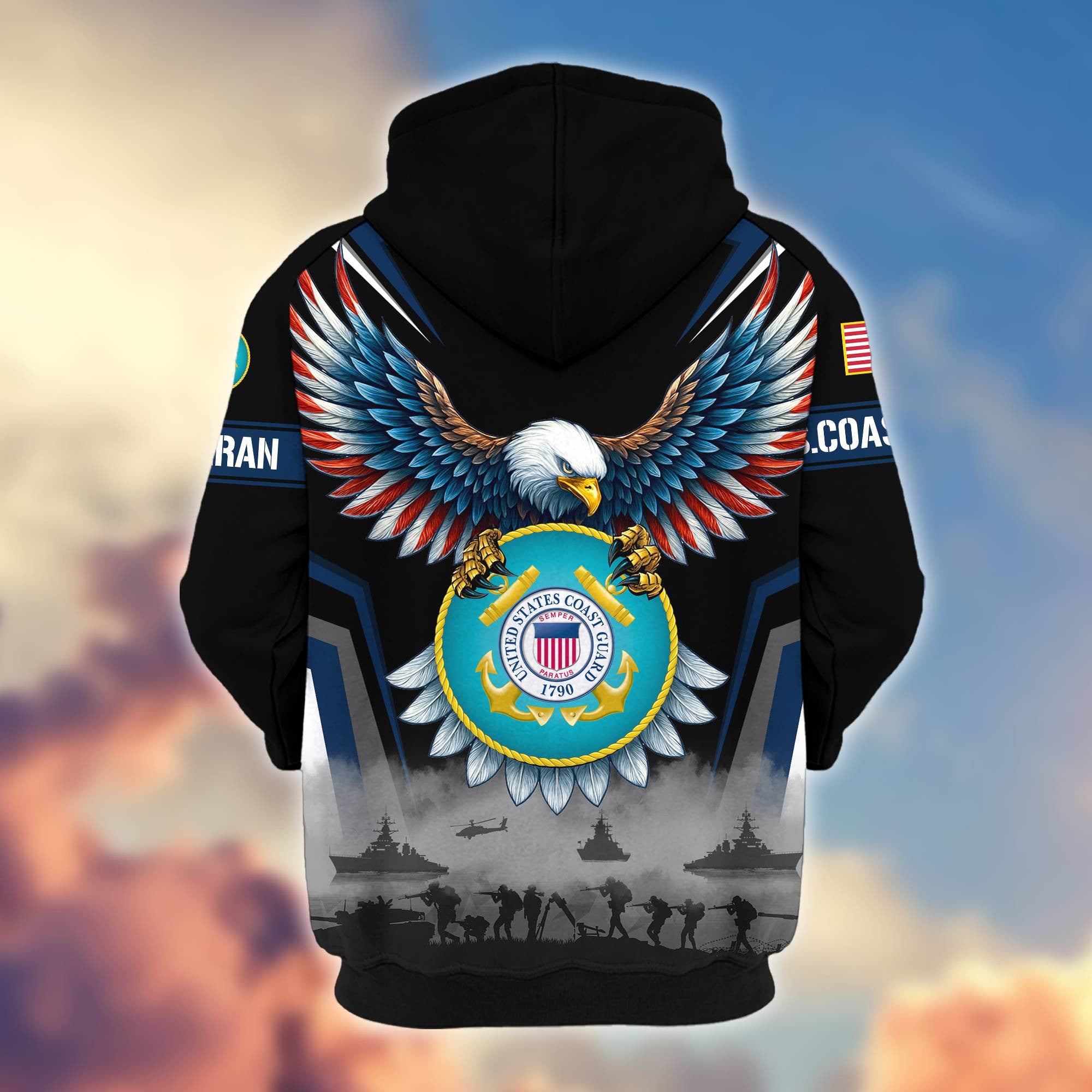 Premium US Veterans Zip Hoodie BPHN110812, Gifts For US Veterans, Gifts On Father's Day, Veterans Day.