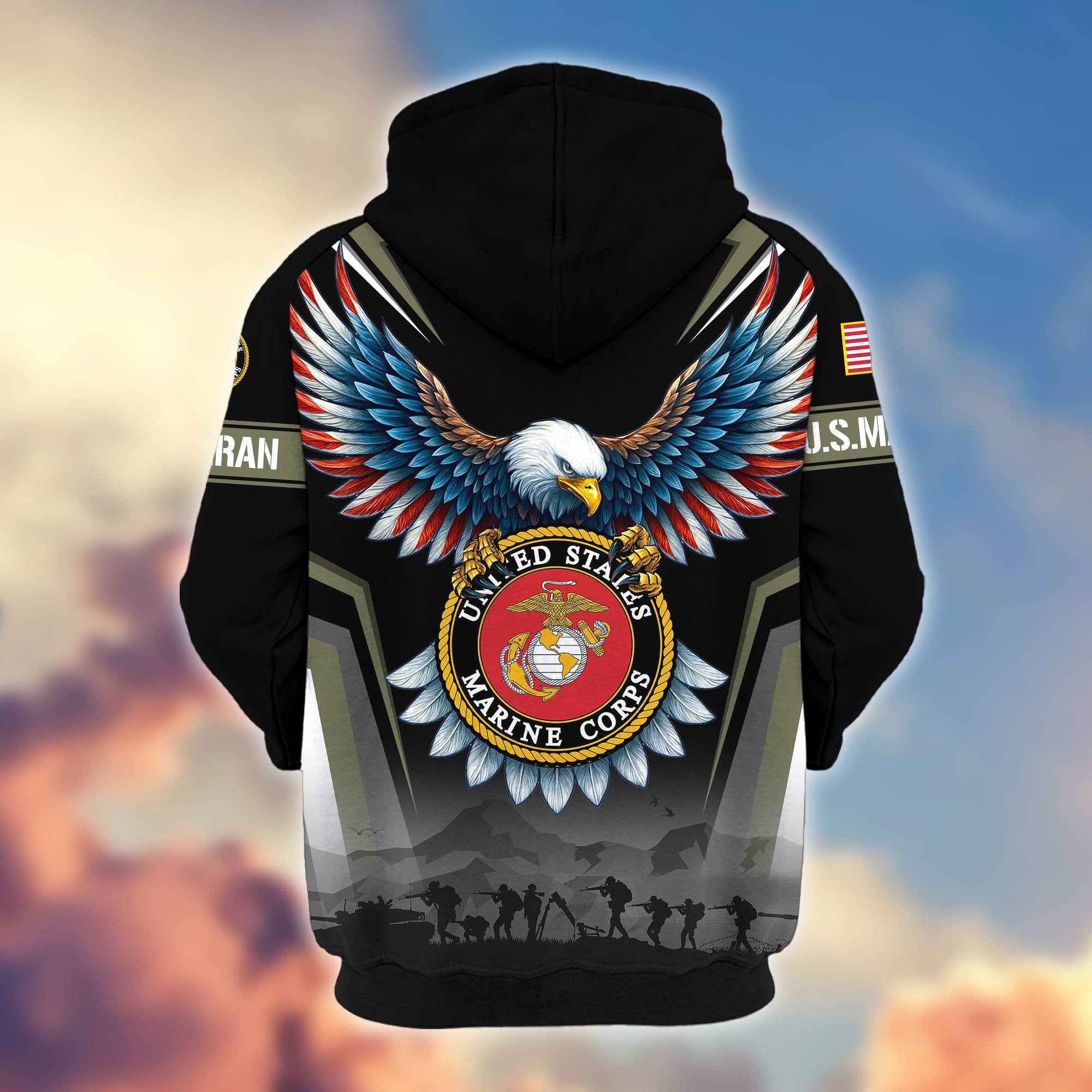 Premium US Veterans Zip Hoodie BPHN110812, Gifts For US Veterans, Gifts On Father's Day, Veterans Day.