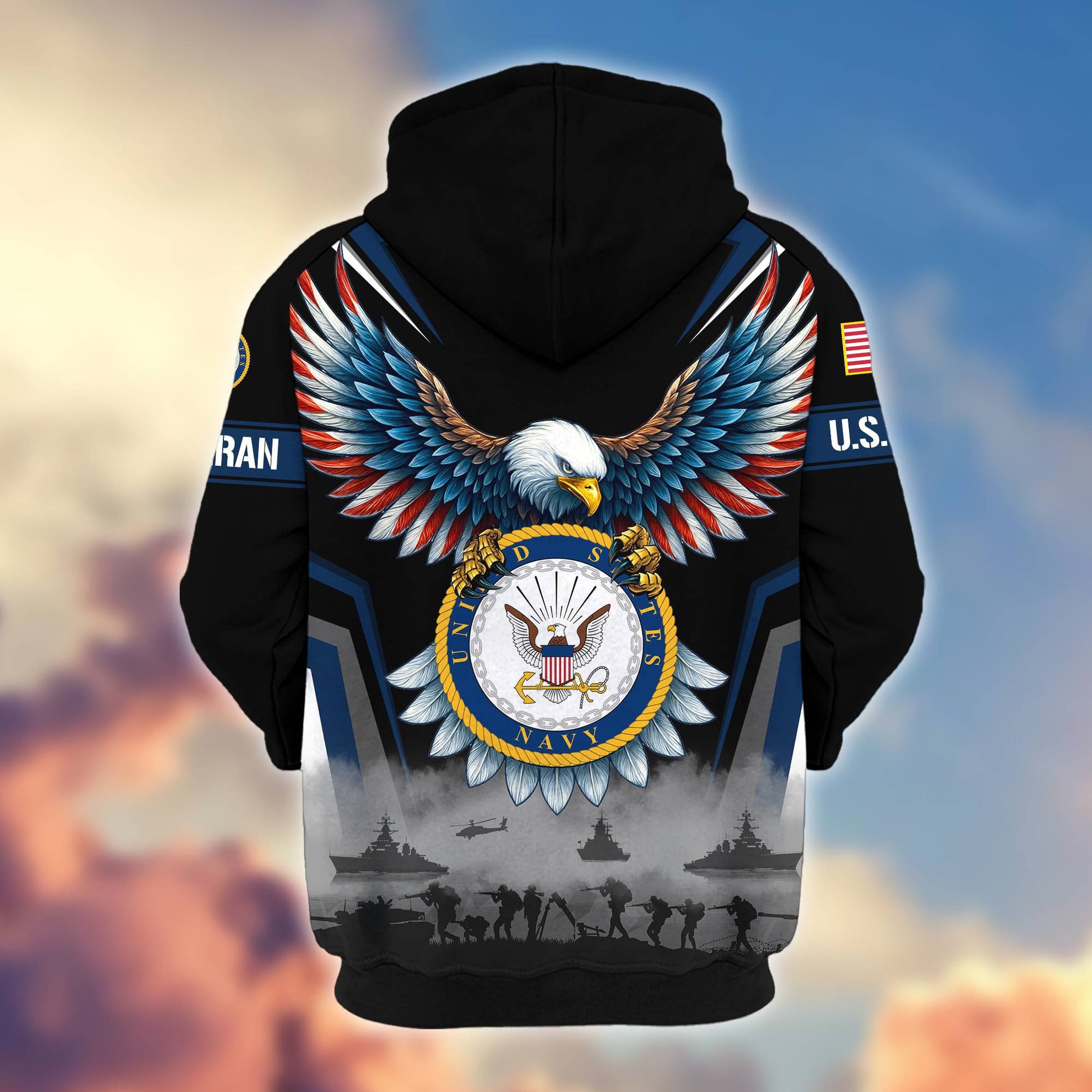 Premium US Veterans Zip Hoodie BPHN110812, Gifts For US Veterans, Gifts On Father's Day, Veterans Day.