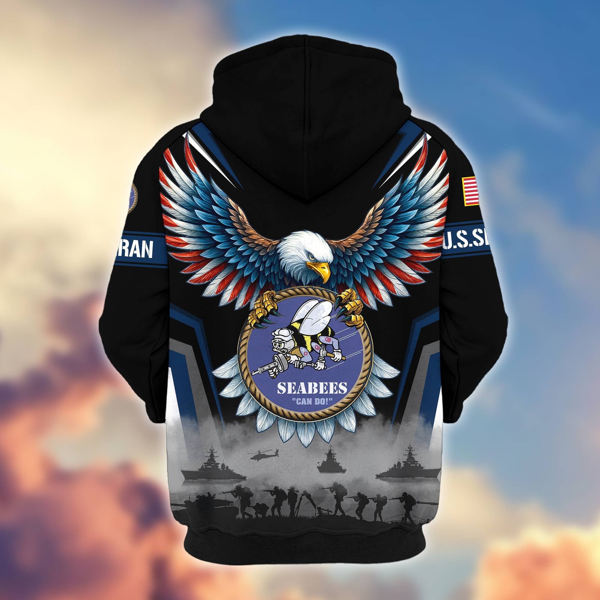 Premium US Veterans Zip Hoodie BPHN110812, Gifts For US Veterans, Gifts On Father's Day, Veterans Day.