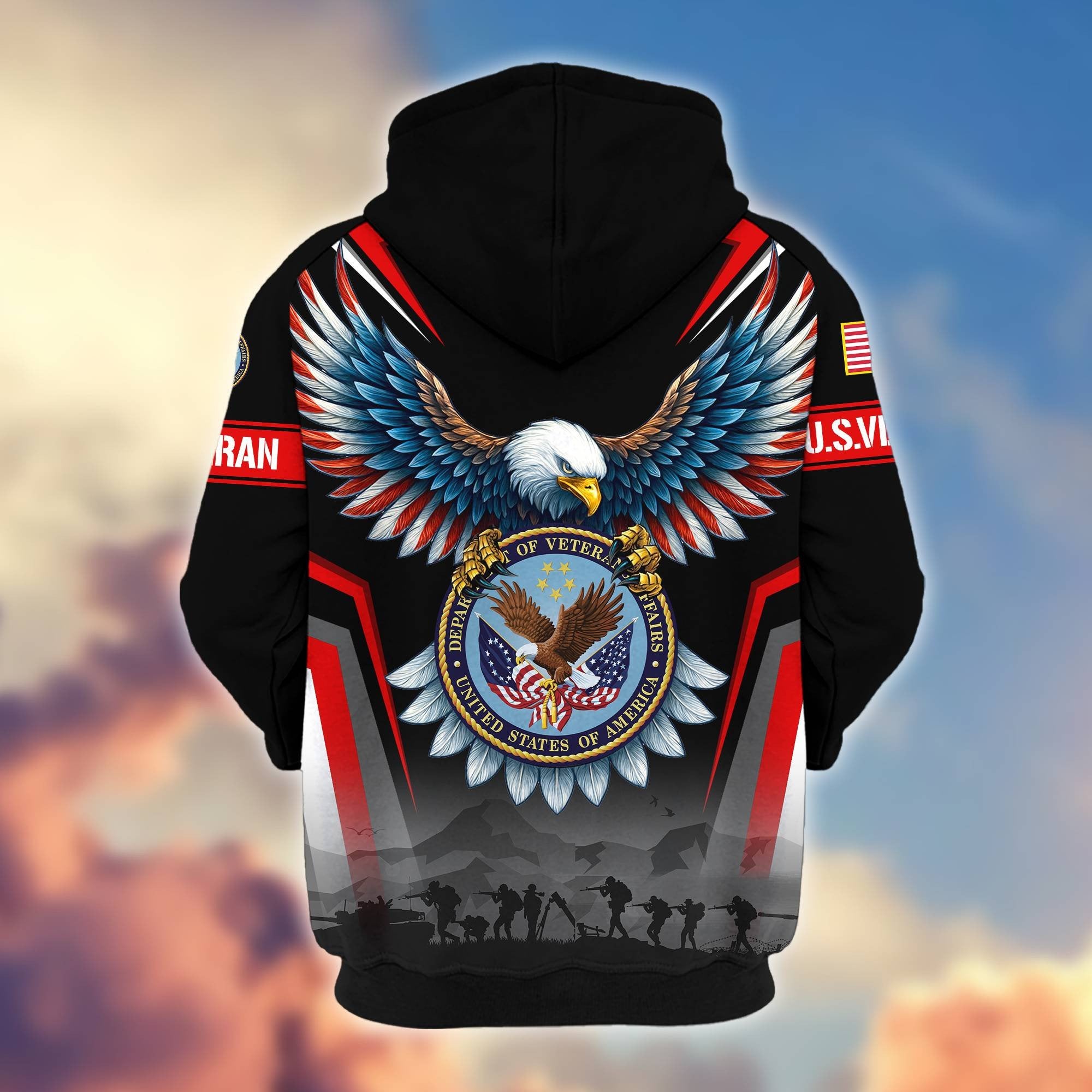 Premium US Veterans Zip Hoodie BPHN110812, Gifts For US Veterans, Gifts On Father's Day, Veterans Day.