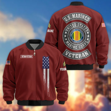 Premium Custom Vietnam Veteran Bomber Jacket VPVC802806, Gifts For Vietnam Veteran, Gifts On Father's Day, Veterans Day.