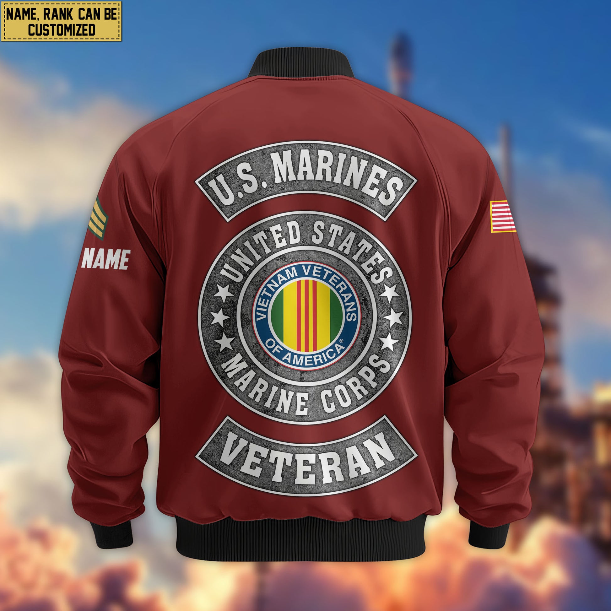 Premium Custom Vietnam Veteran Bomber Jacket VPVC802806, Gifts For Vietnam Veteran, Gifts On Father's Day, Veterans Day.