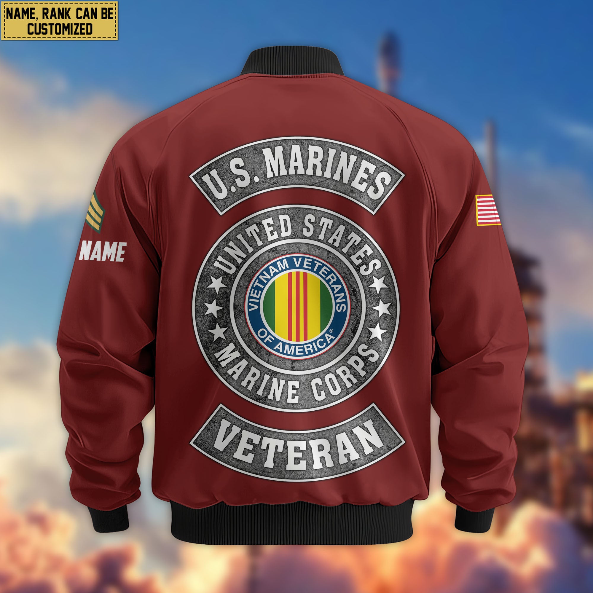 Premium Custom Vietnam Veteran Bomber Jacket VPVC802806, Gifts For Vietnam Veteran, Gifts On Father's Day, Veterans Day.