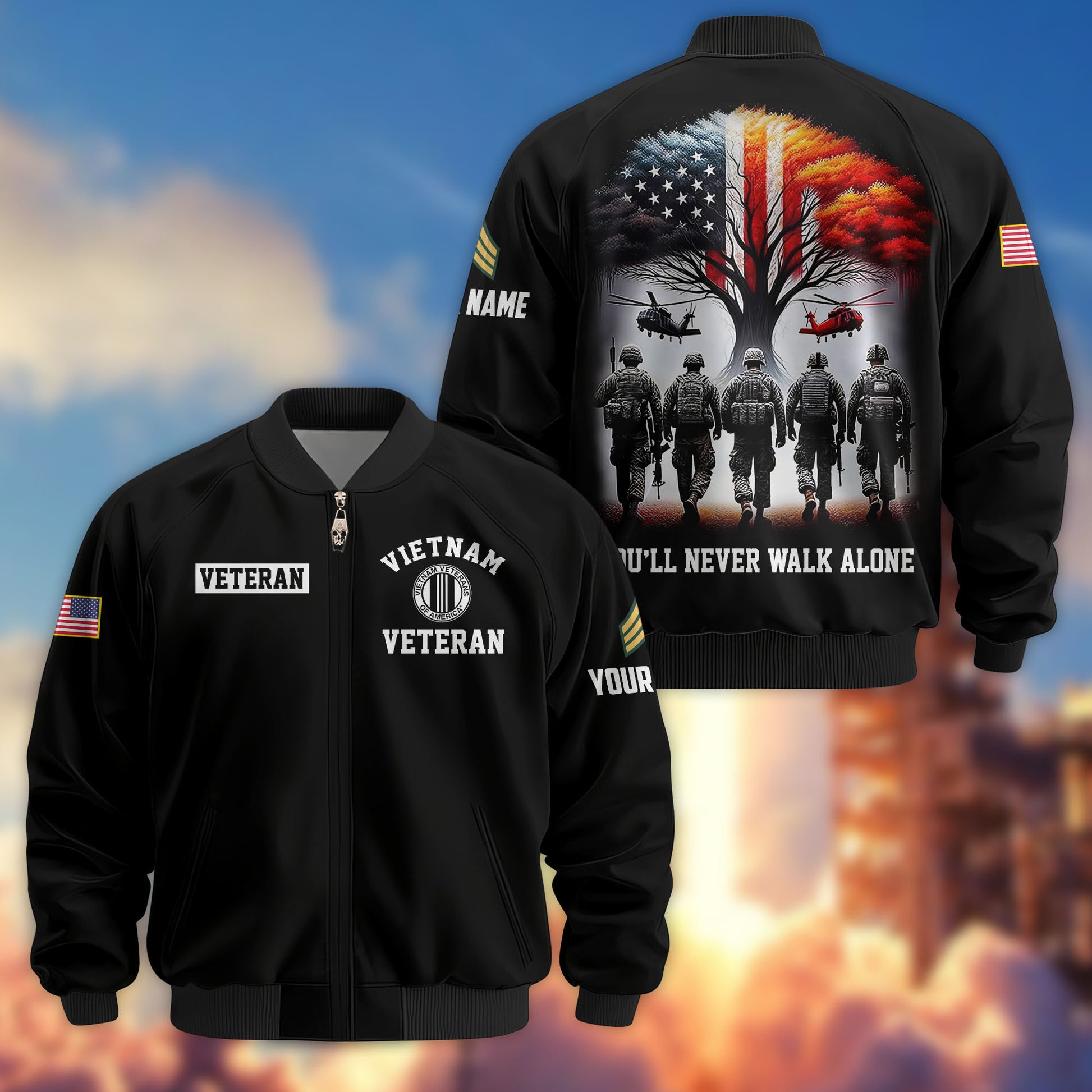 Premium Custom Vietnam Veteran Bomber Jacket VPVC802906, Gifts For Vietnam Veteran, Gifts On Father's Day, Veterans Day.