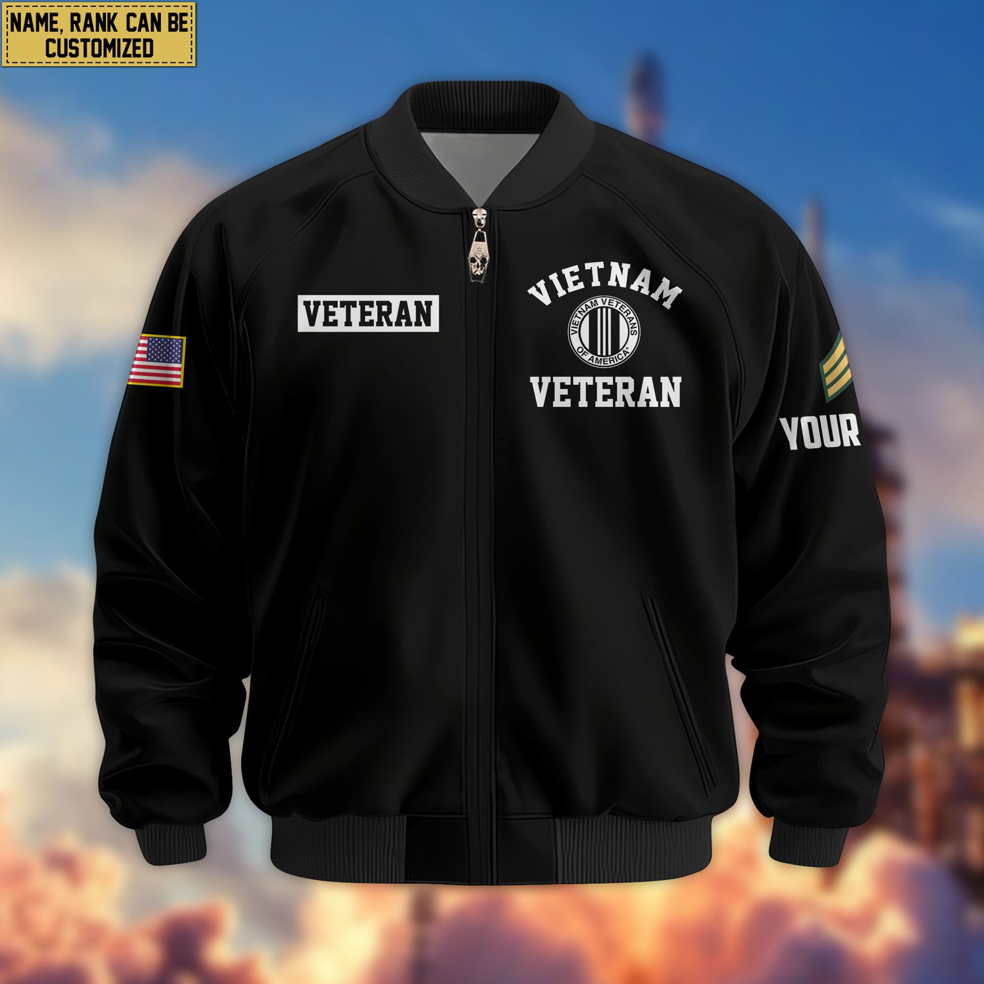Premium Custom Vietnam Veteran Bomber Jacket VPVC802906, Gifts For Vietnam Veteran, Gifts On Father's Day, Veterans Day.