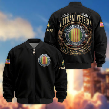 Premium Custom Vietnam Veteran Bomber Jacket VPVC803006, Gifts For Vietnam Veteran, Gifts On Father's Day, Veterans Day.