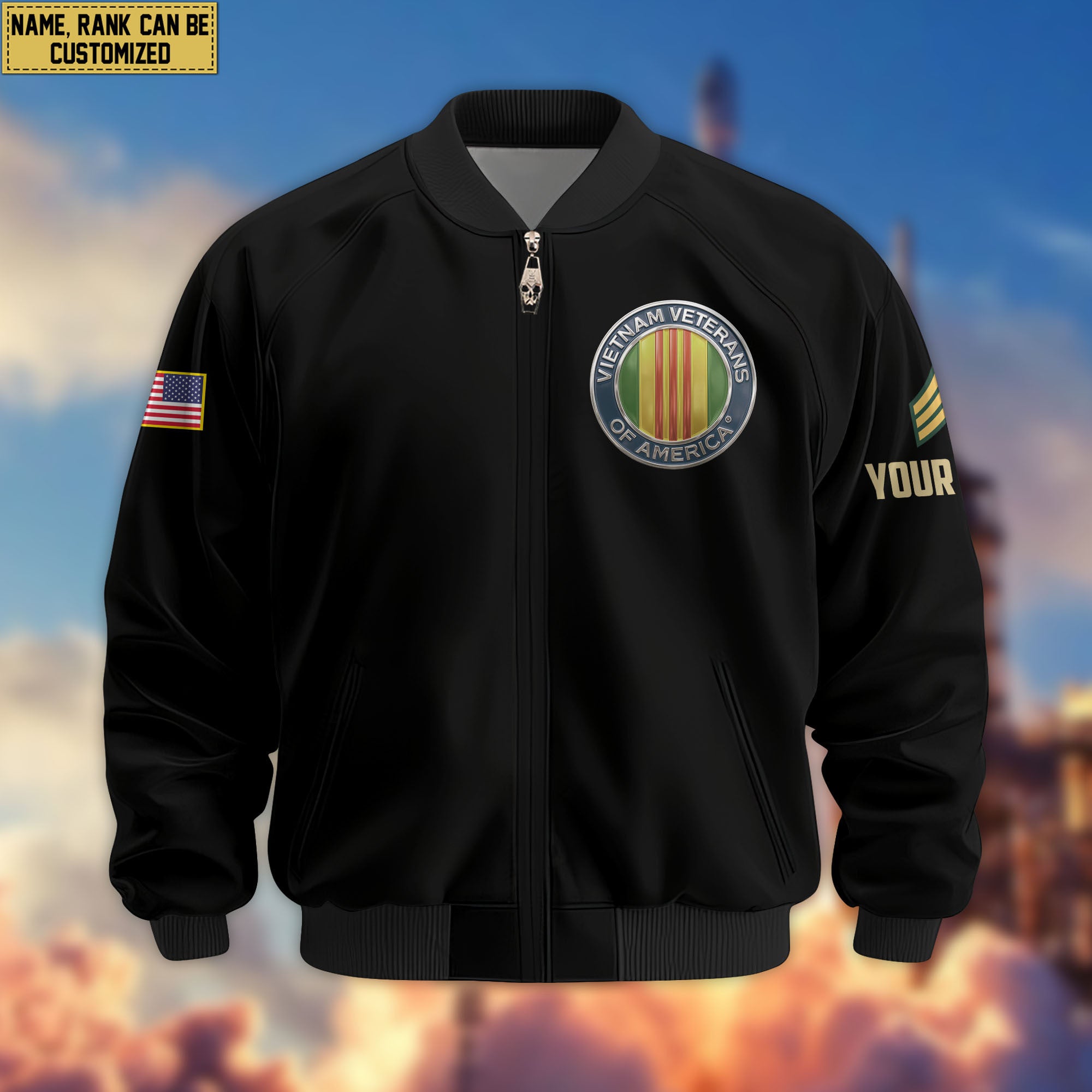 Premium Custom Vietnam Veteran Bomber Jacket VPVC803006, Gifts For Vietnam Veteran, Gifts On Father's Day, Veterans Day.