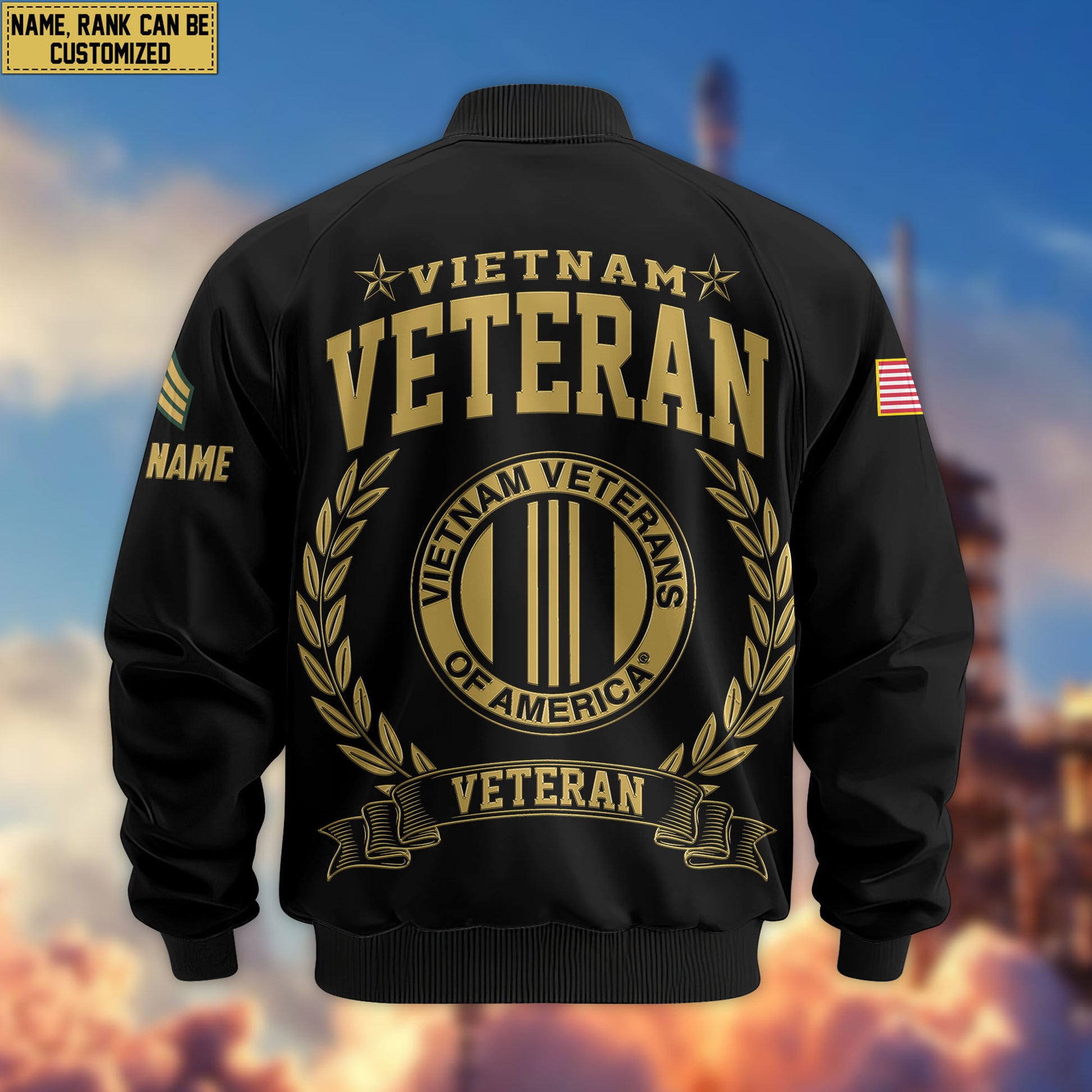 Premium Custom Vietnam Veteran Bomber Jacket VPVC803106, Gifts For Vietnam Veteran, Gifts On Father's Day, Veterans Day.