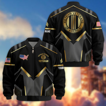 Premium Custom Vietnam Veteran Bomber Jacket VPVC803306, Gifts For Vietnam Veteran, Gifts On Father's Day, Veterans Day.