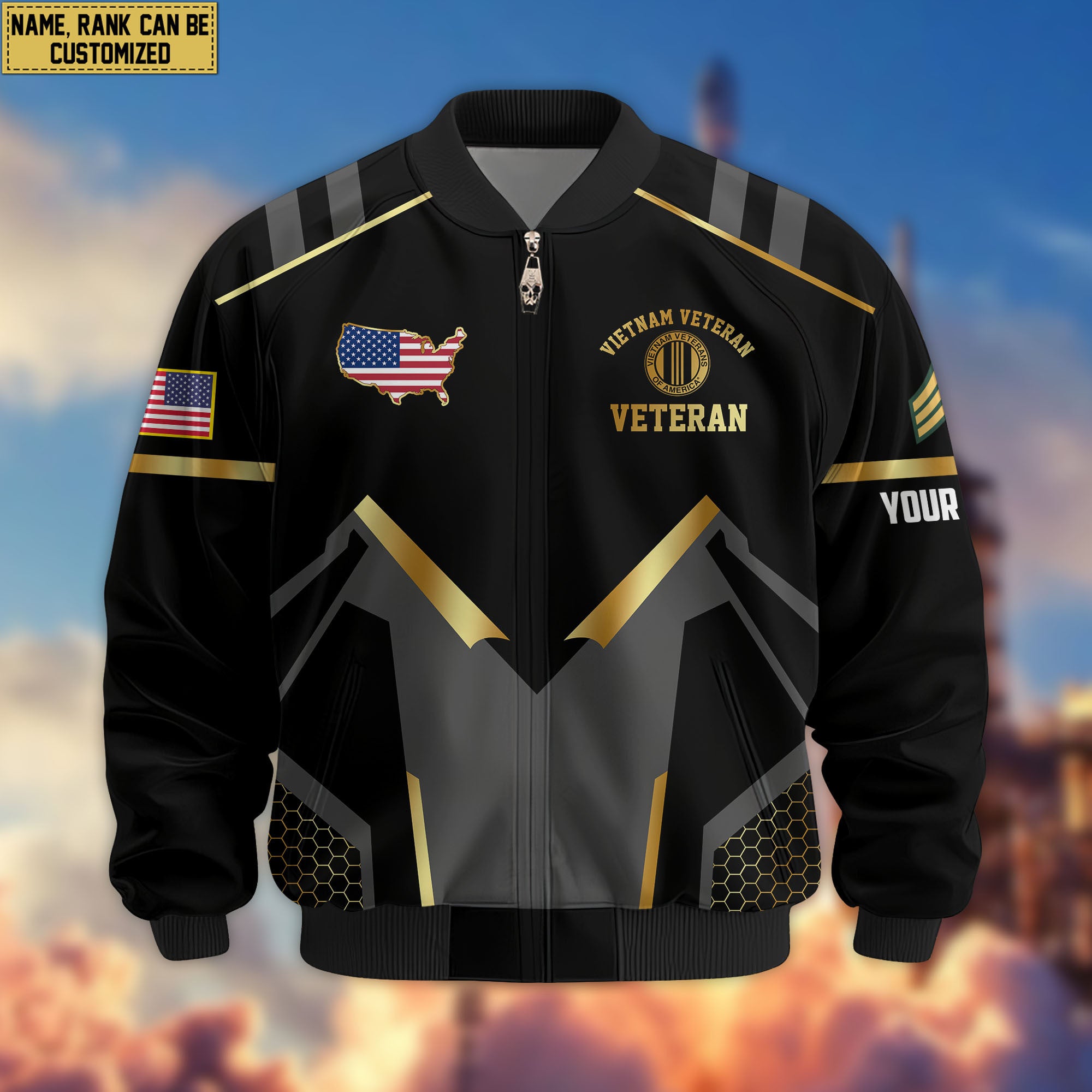 Premium Custom Vietnam Veteran Bomber Jacket VPVC803306, Gifts For Vietnam Veteran, Gifts On Father's Day, Veterans Day.