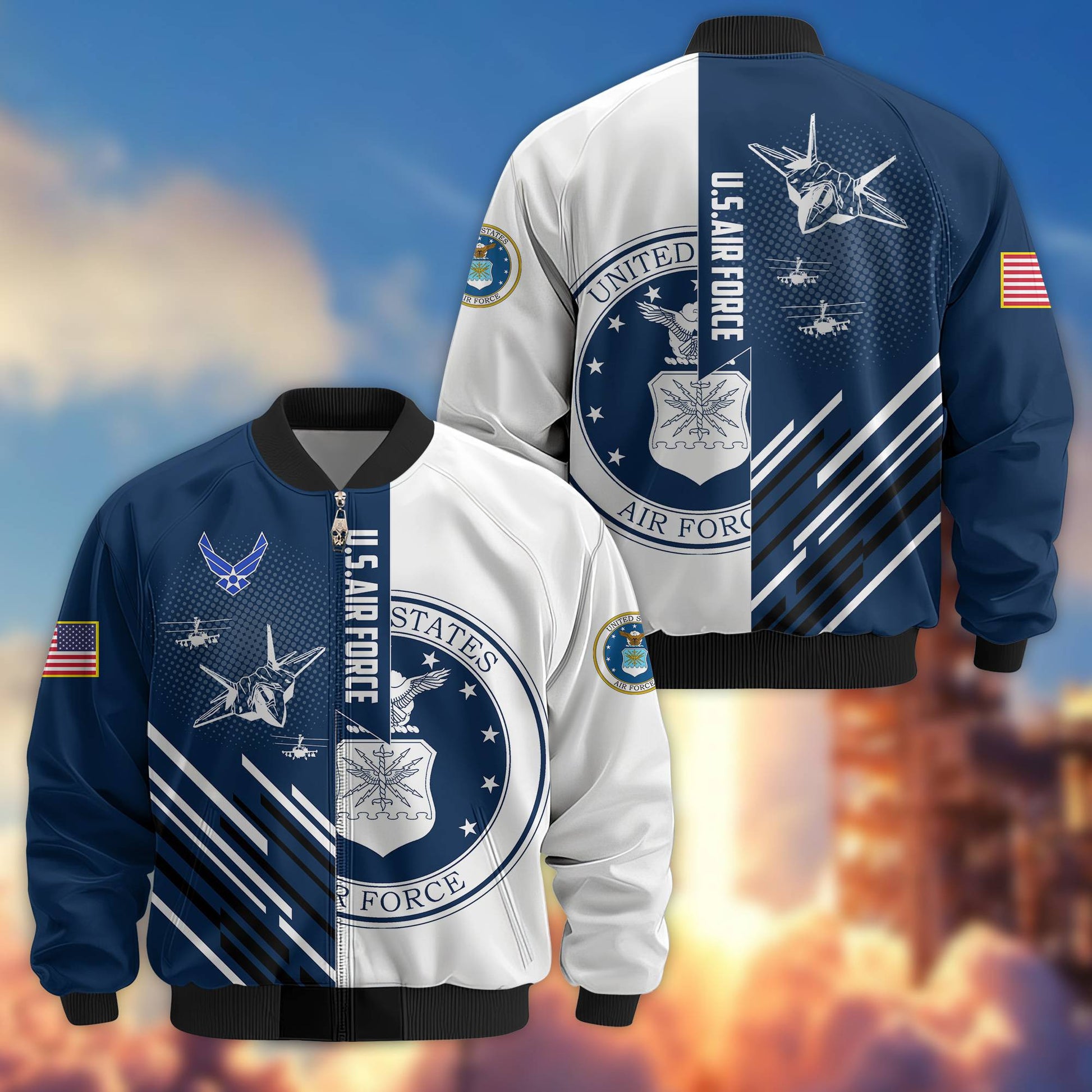 Premium USAF Veteran Bomber Jacket VPVC803404, Gifts For US Air Force Veteran, Gifts On Father's Day, Veterans Day.