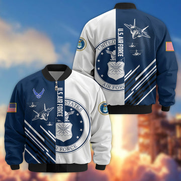 Premium USAF Veteran Bomber Jacket VPVC803404, Gifts For US Air Force Veteran, Gifts On Father's Day, Veterans Day.