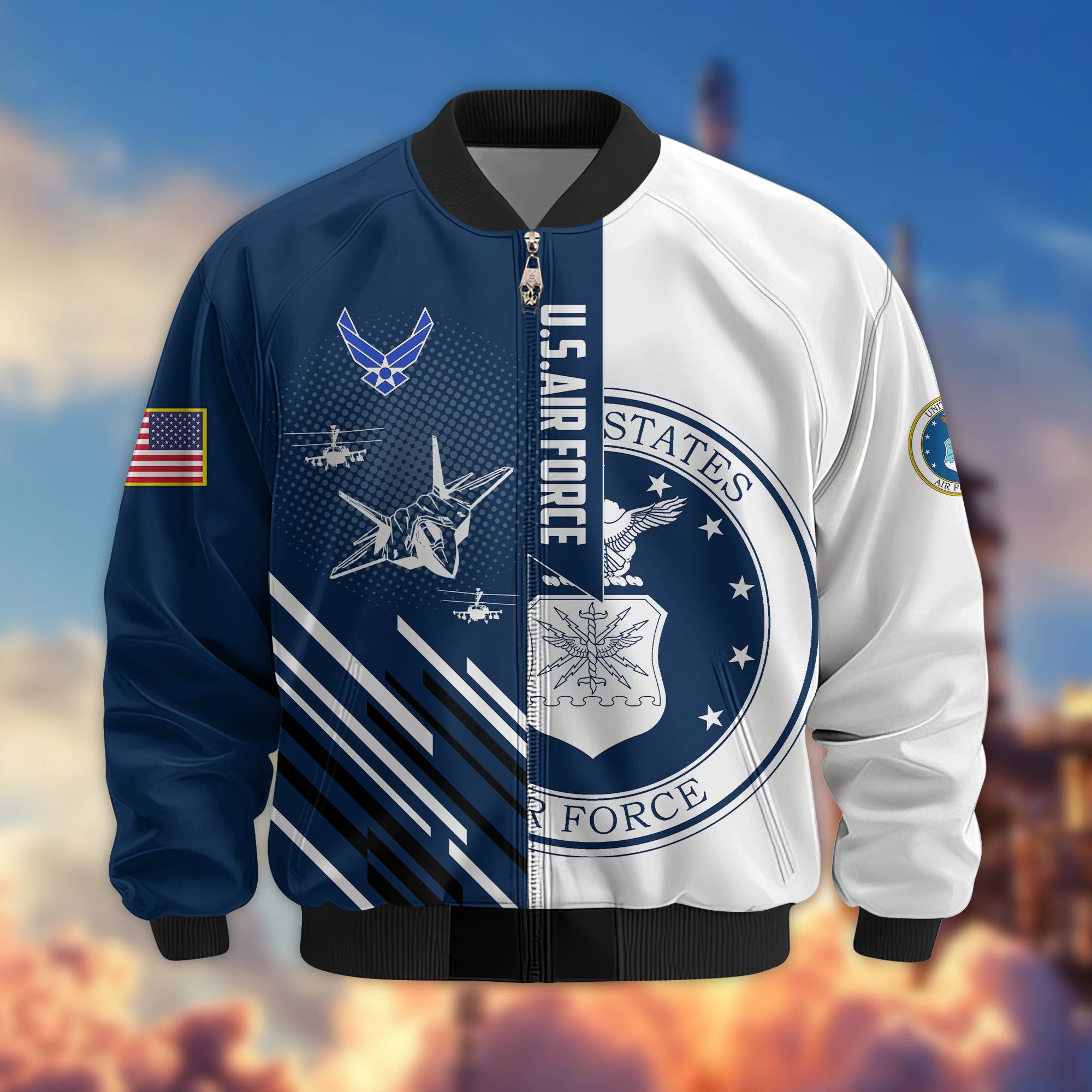 Premium USAF Veteran Bomber Jacket VPVC803404, Gifts For US Air Force Veteran, Gifts On Father's Day, Veterans Day.