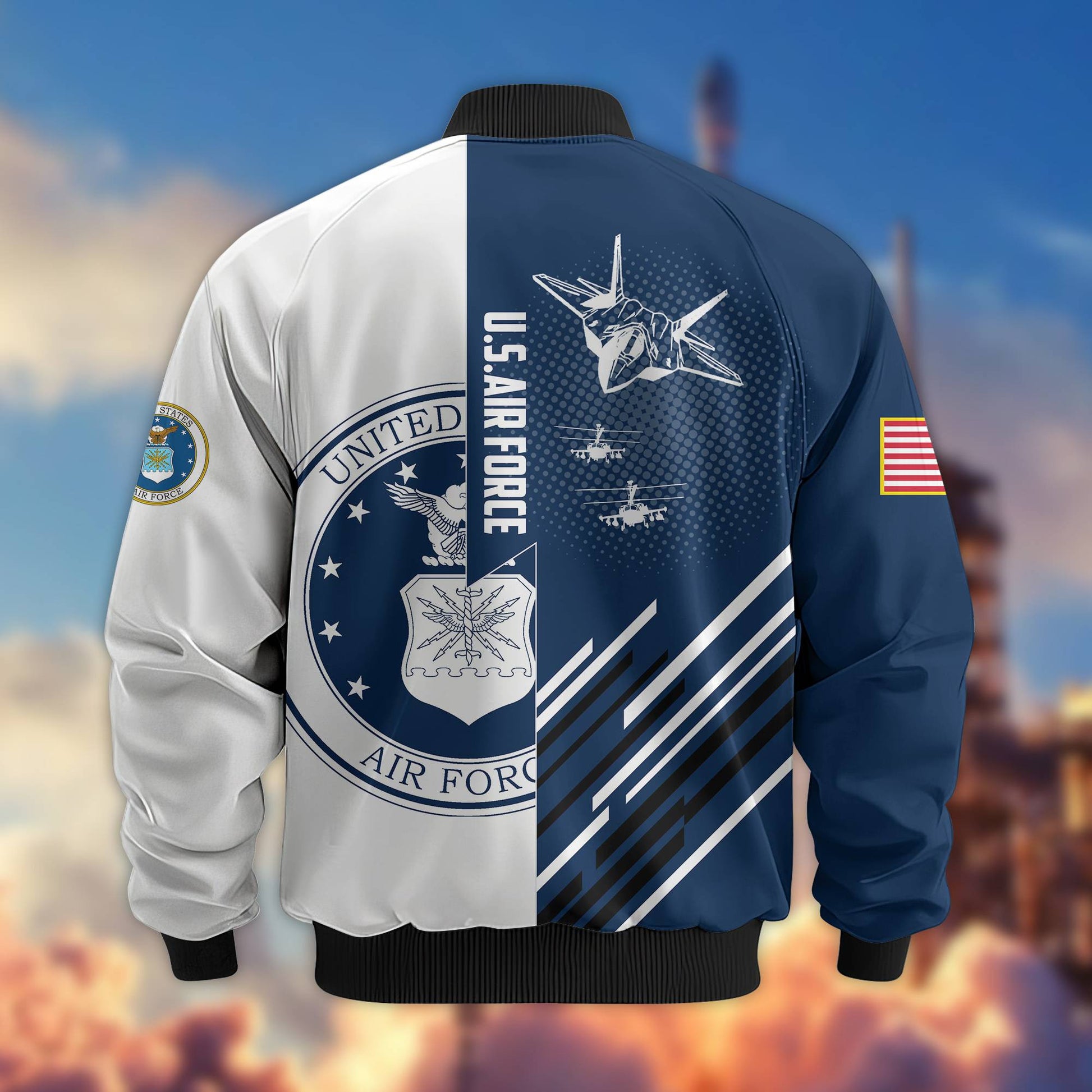 Premium USAF Veteran Bomber Jacket VPVC803404, Gifts For US Air Force Veteran, Gifts On Father's Day, Veterans Day.