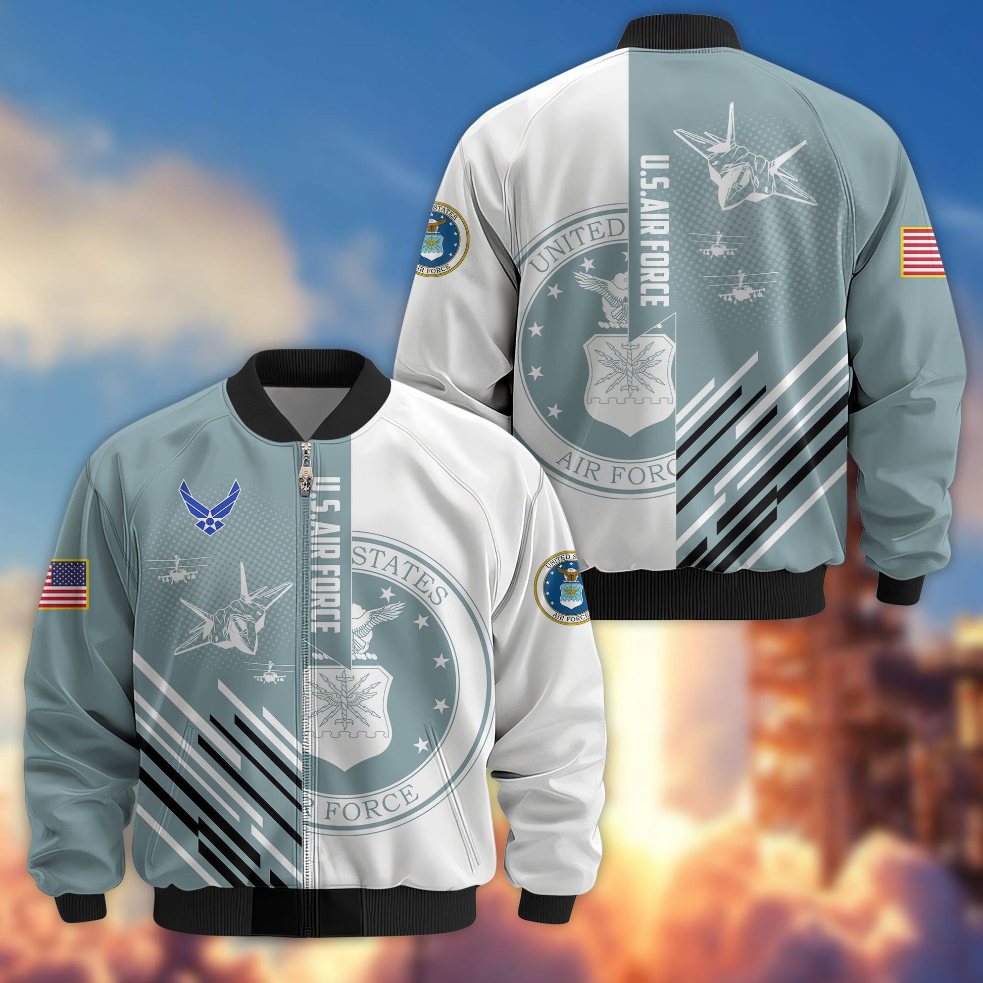 Premium USAF Veteran Bomber Jacket VPVC803412, Gifts For US Air Force Veteran, Gifts On Father's Day, Veterans Day.