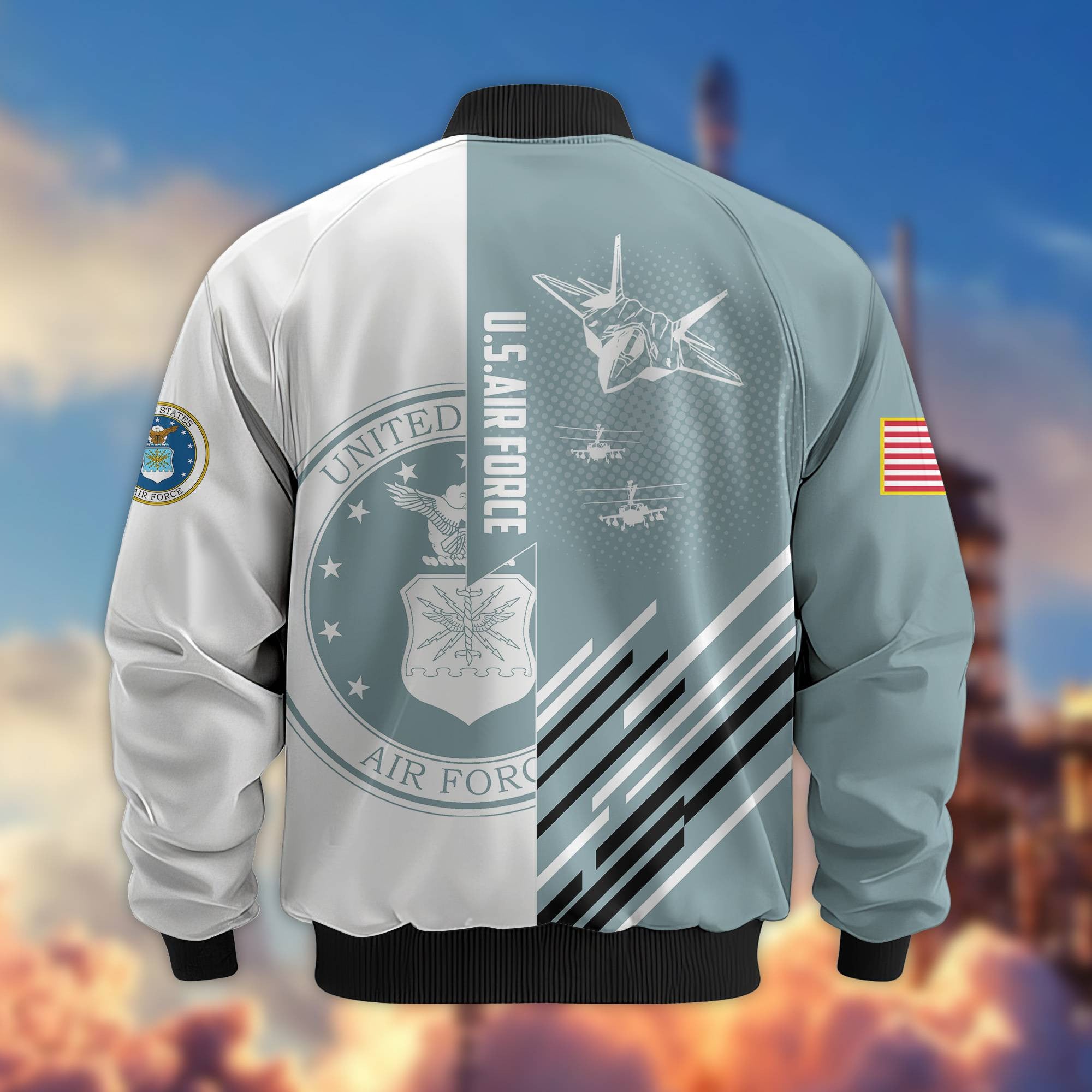 Premium USAF Veteran Bomber Jacket VPVC803412, Gifts For US Air Force Veteran, Gifts On Father's Day, Veterans Day.