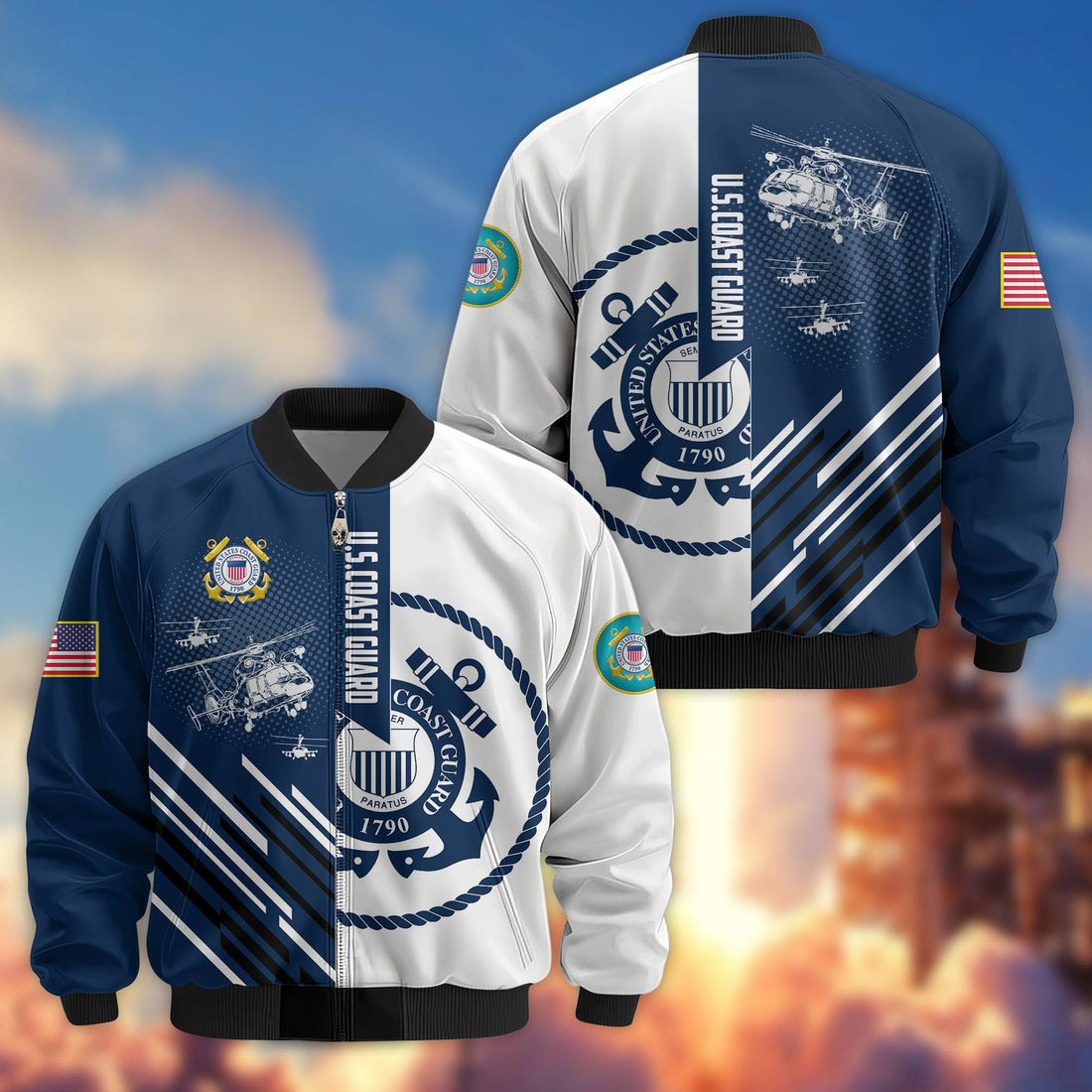 Premium USCG Veteran Bomber Jacket VPVC803405, Gifts For Coast Guard Veteran, Gifts On Father's Day, Veterans Day.