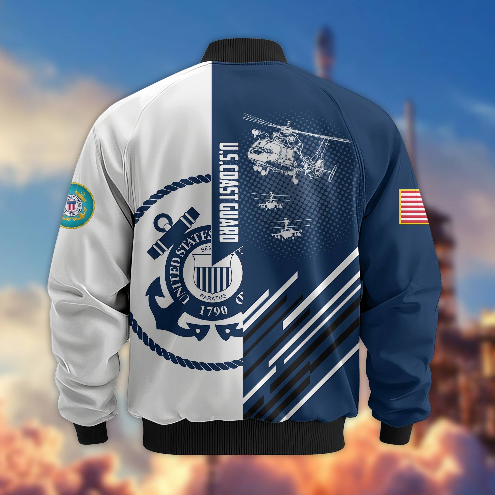 Premium USCG Veteran Bomber Jacket VPVC803405, Gifts For Coast Guard Veteran, Gifts On Father's Day, Veterans Day.