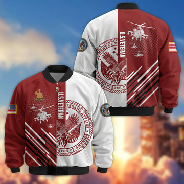 Premium US Veteran Bomber Jacket VPVC803407, Gifts For US Veteran, Gifts On Father's Day, Veterans Day.