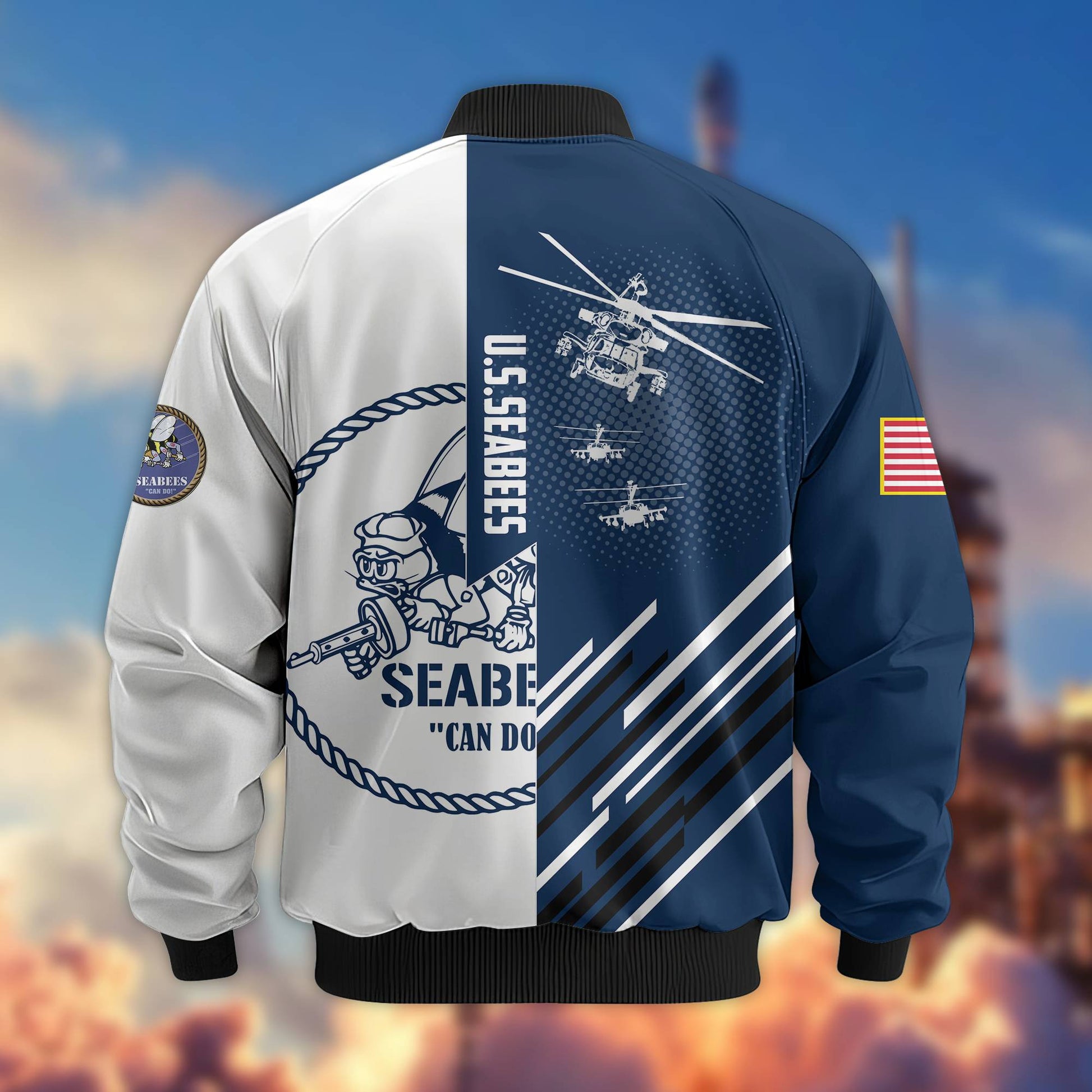 Premium US Seabees Bomber Jacket VPVC803409, Gifts For Seabees Veteran, Gifts On Father's Day, Veterans Day.